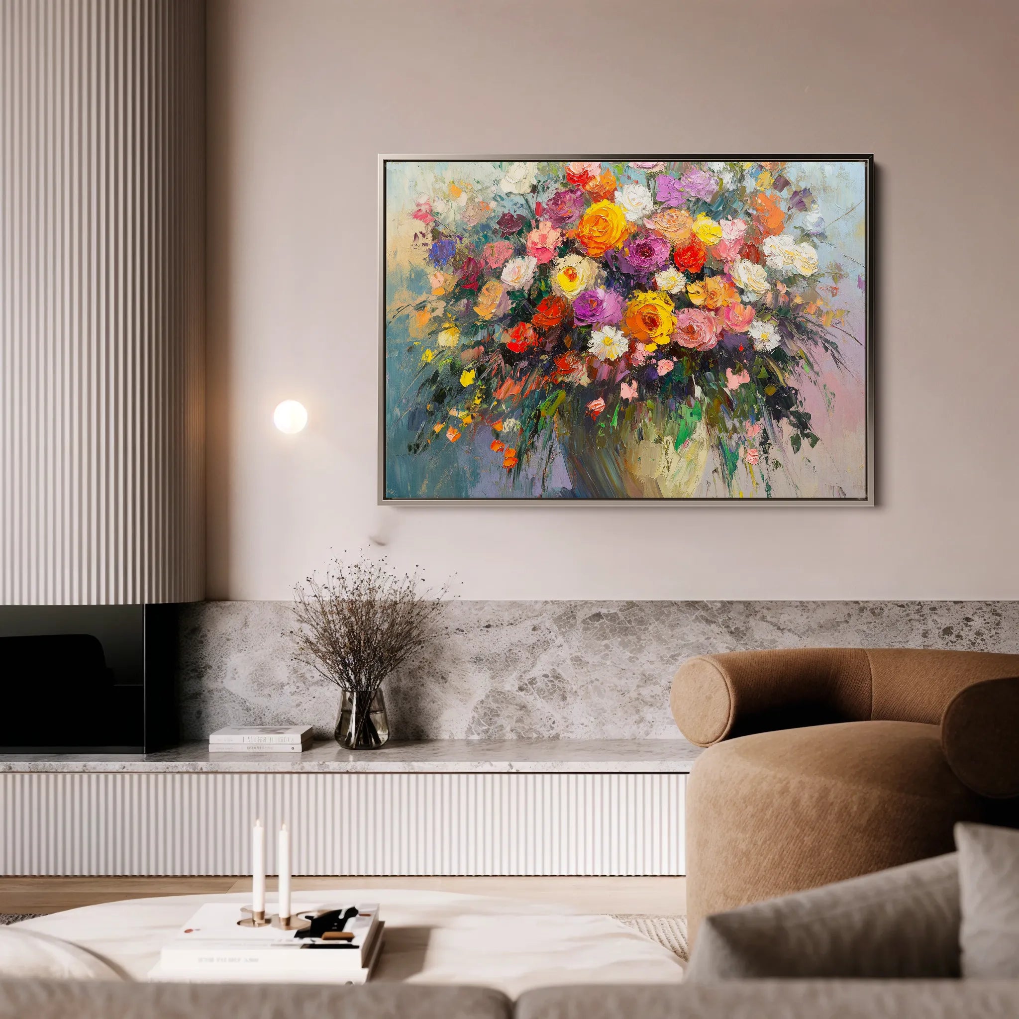 Floral 801 Canvas Art 18" x 24" / 45 x 60 cm / Black