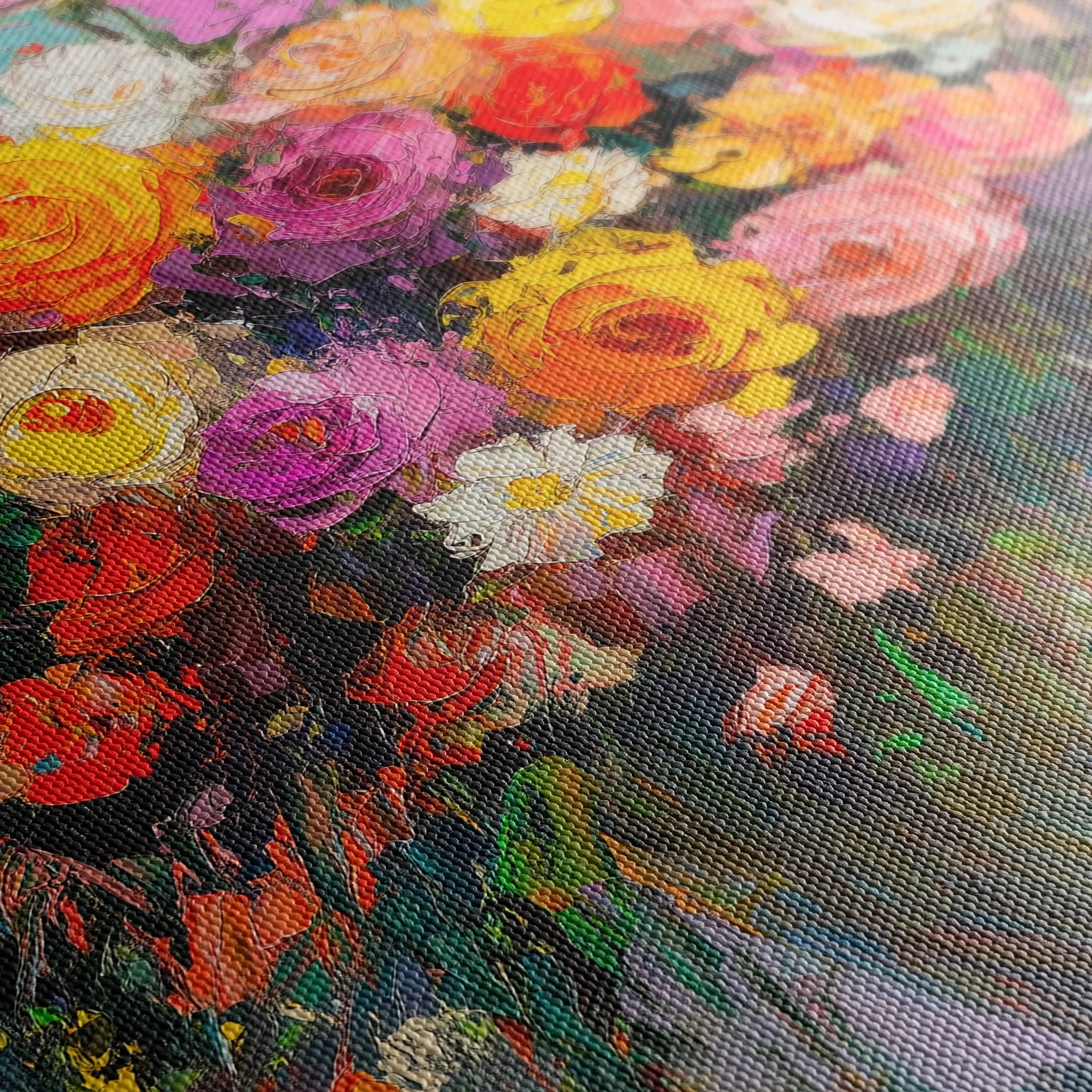 Floral 801 Canvas Art 18" x 24" / 45 x 60 cm / Black