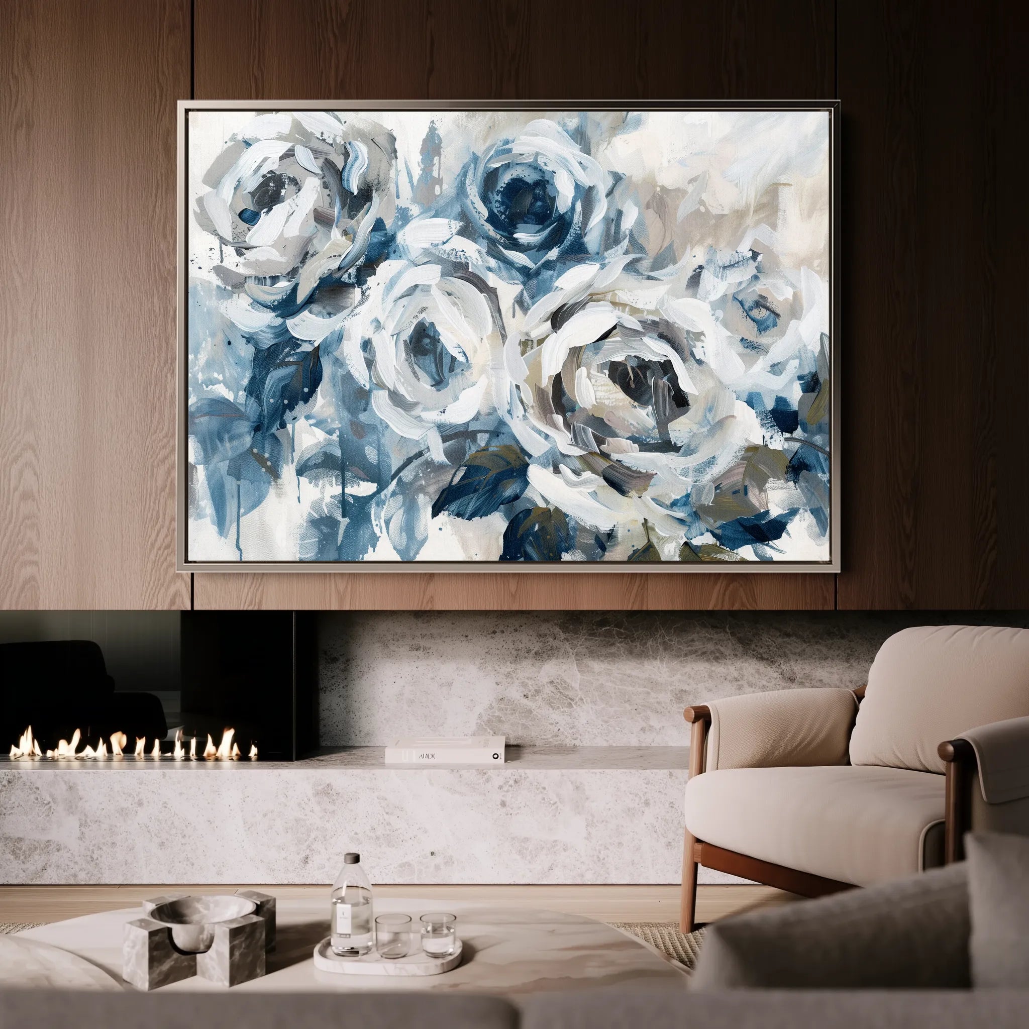 Floral 802 Canvas Art 18" x 24" / 45 x 60 cm / Black