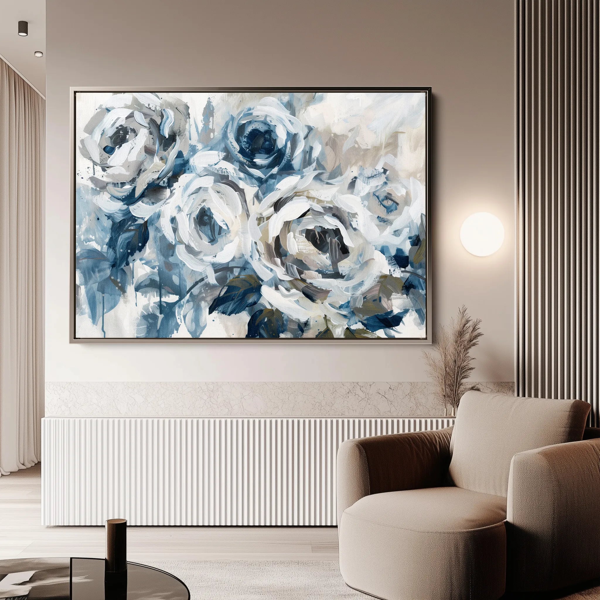 Floral 802 Canvas Art 18" x 24" / 45 x 60 cm / Black