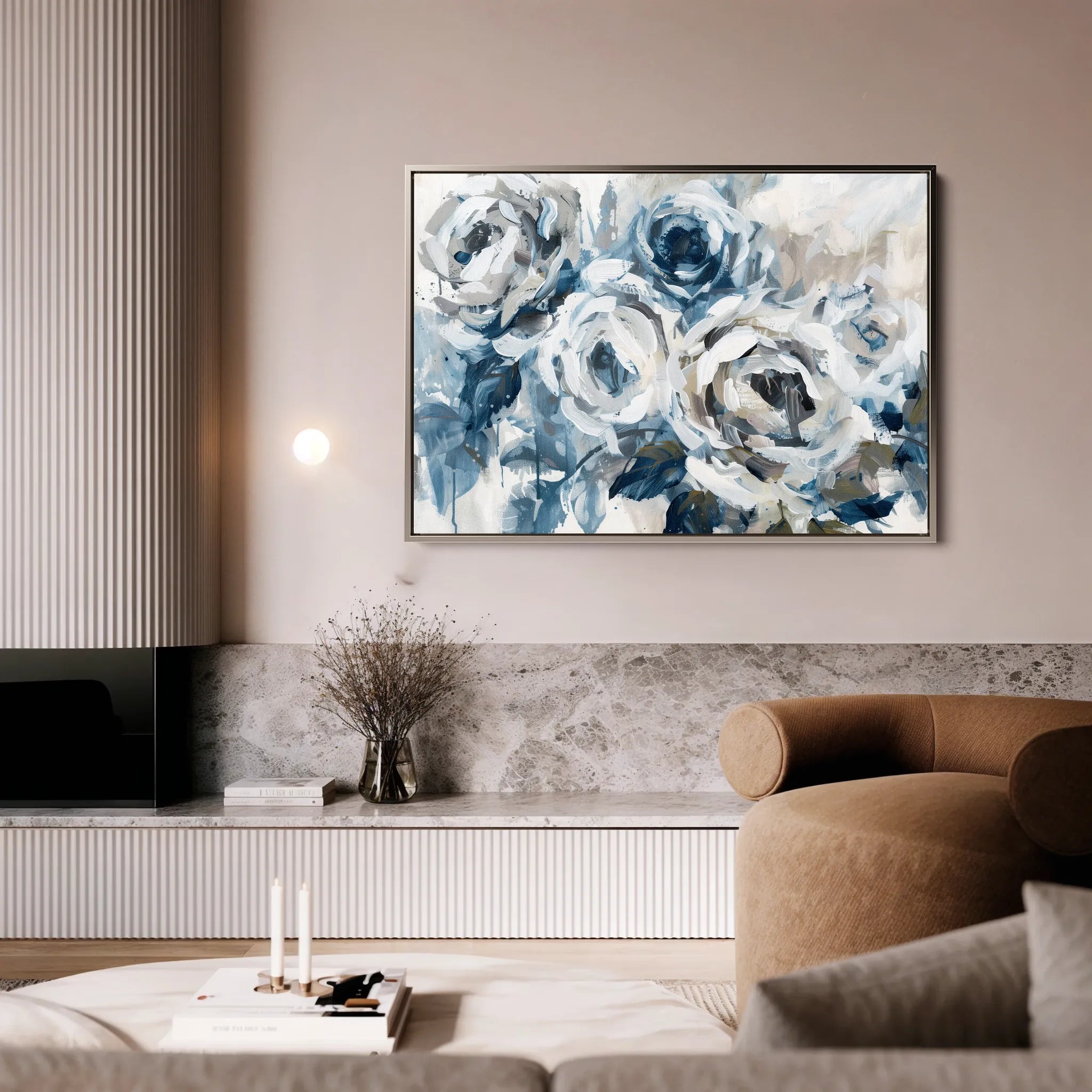 Floral 802 Canvas Art 18" x 24" / 45 x 60 cm / Black