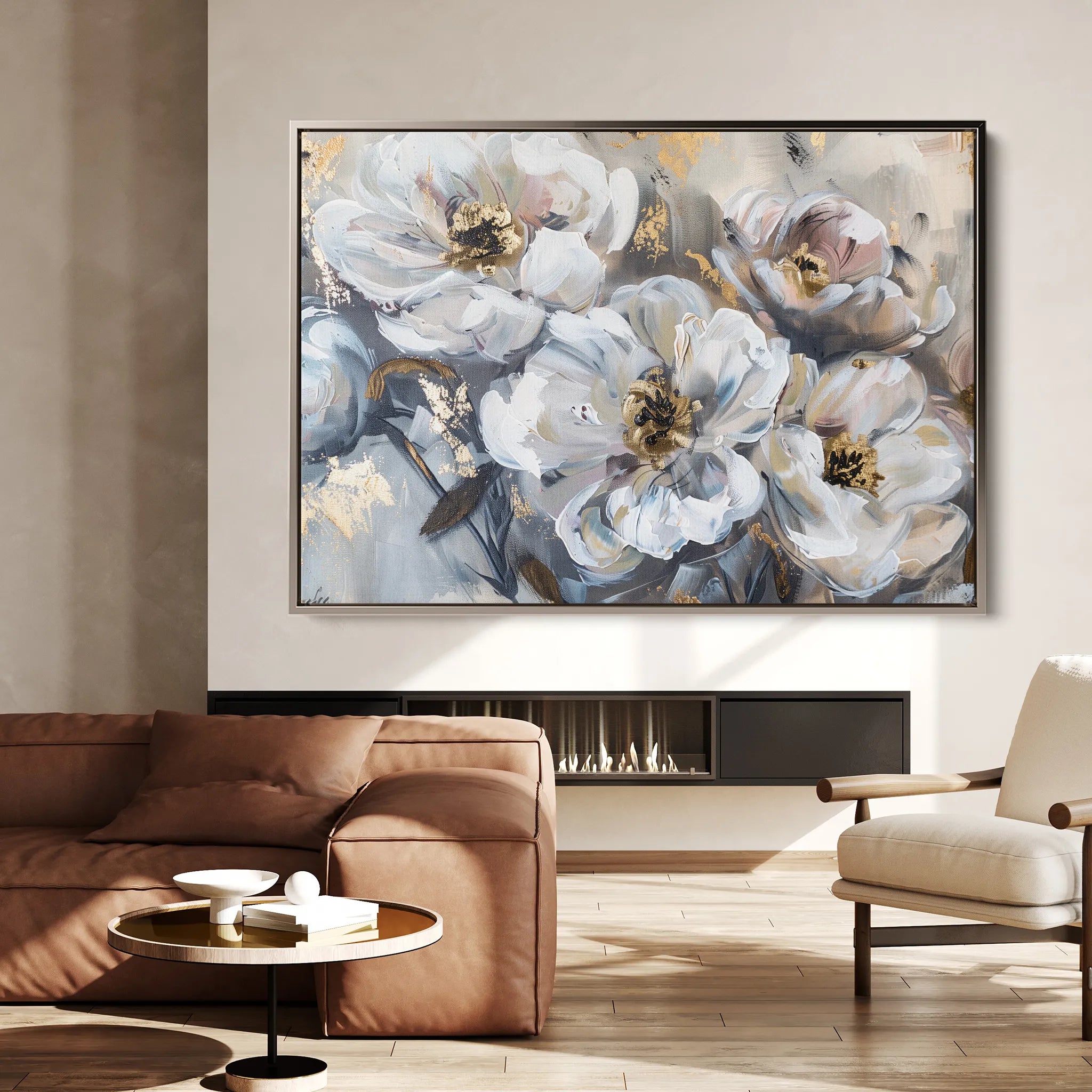 Floral 803 Canvas Art 18" x 24" / 45 x 60 cm / Black