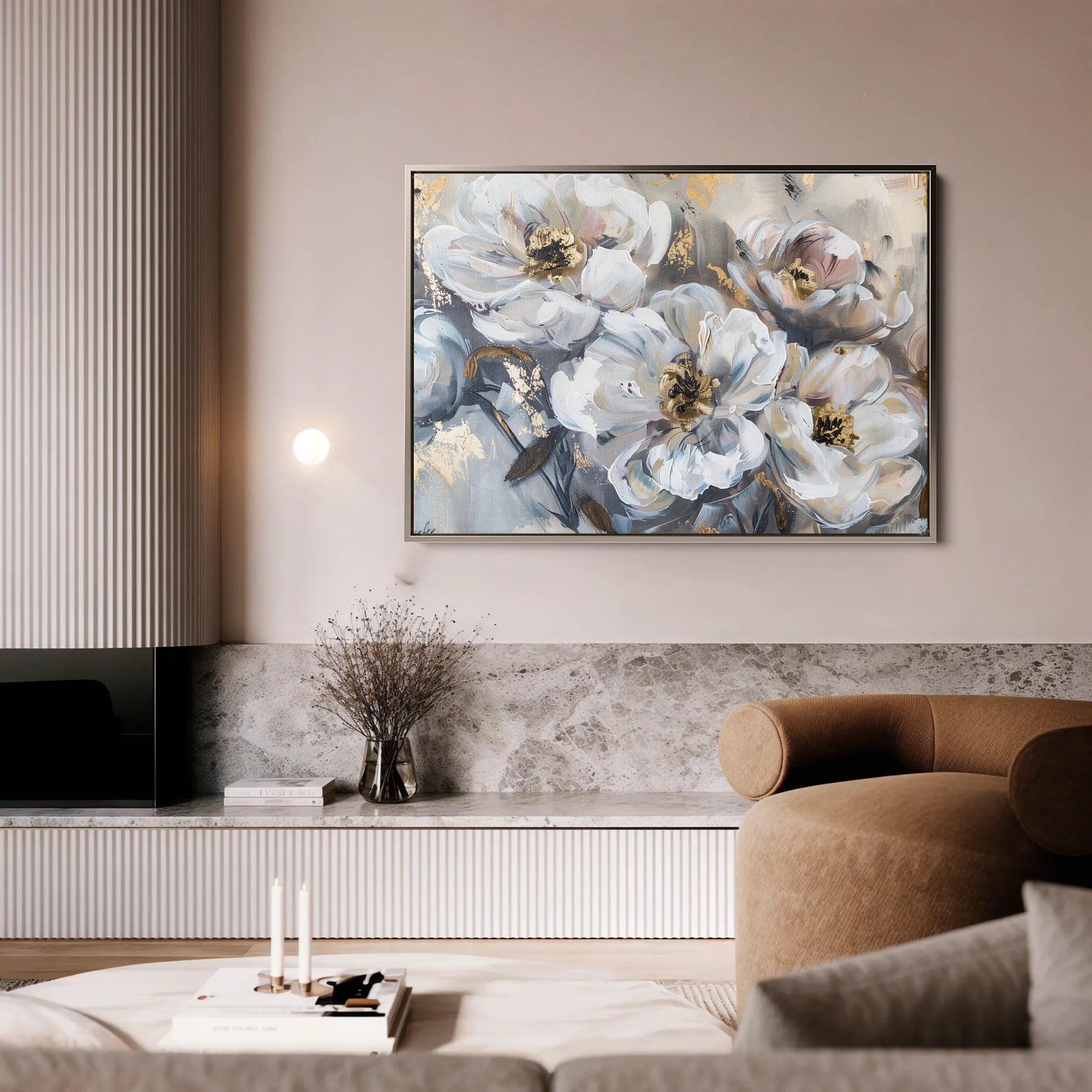 Floral 803 Canvas Art 18" x 24" / 45 x 60 cm / Black