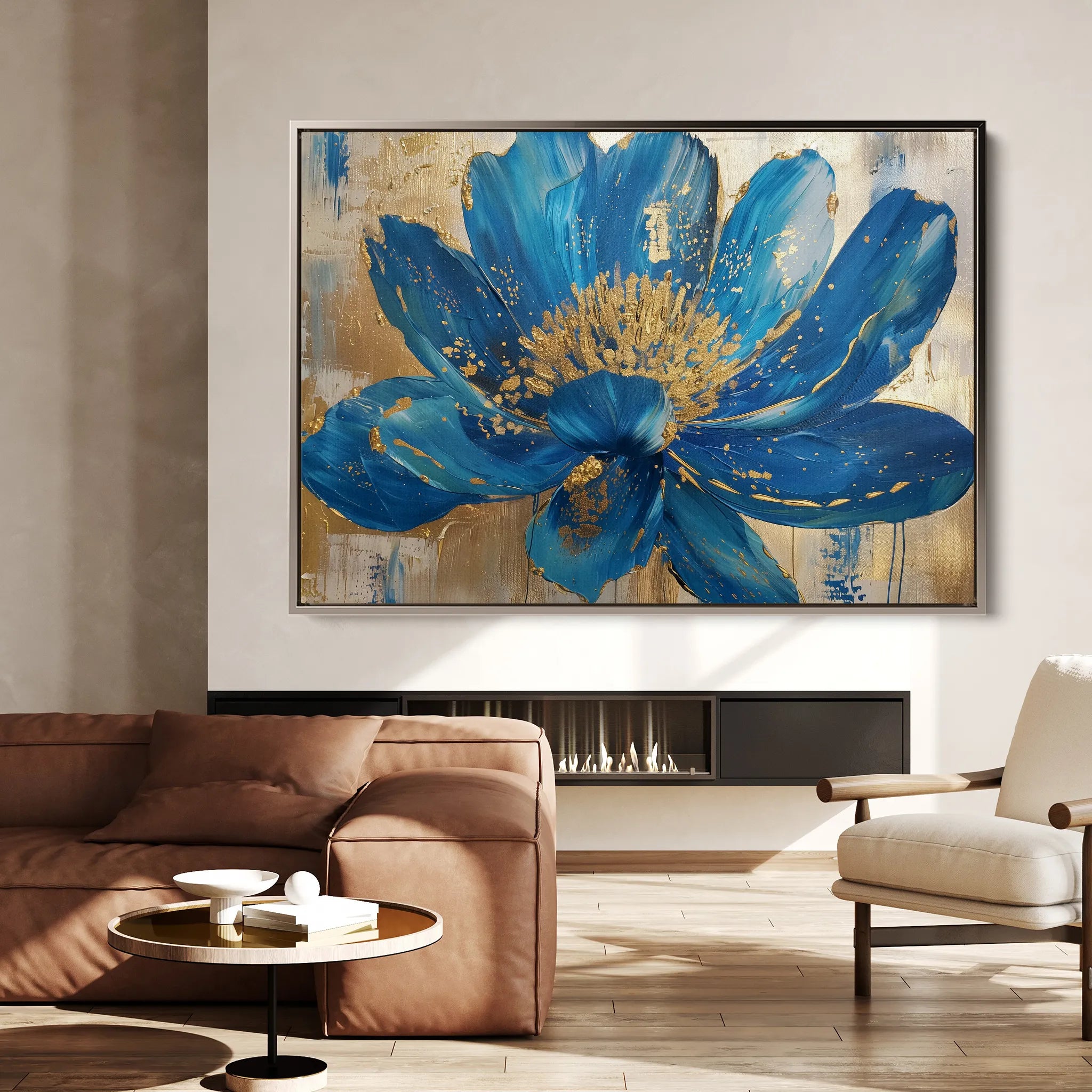 Floral 804 Canvas Art 18" x 24" / 45 x 60 cm / Black