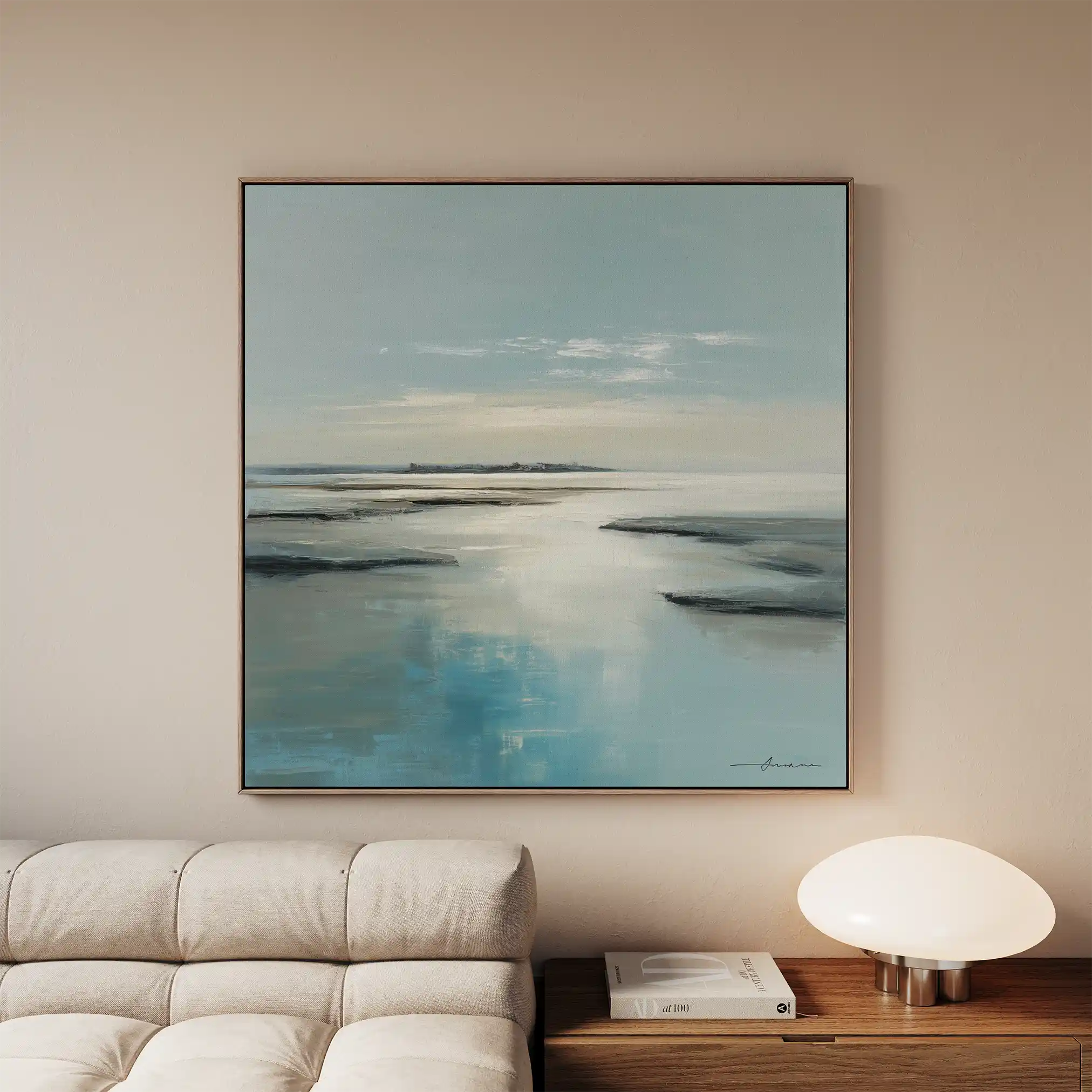 Abstract 805 Canvas Art 16" x 16" / 40 x 40 cm / Black