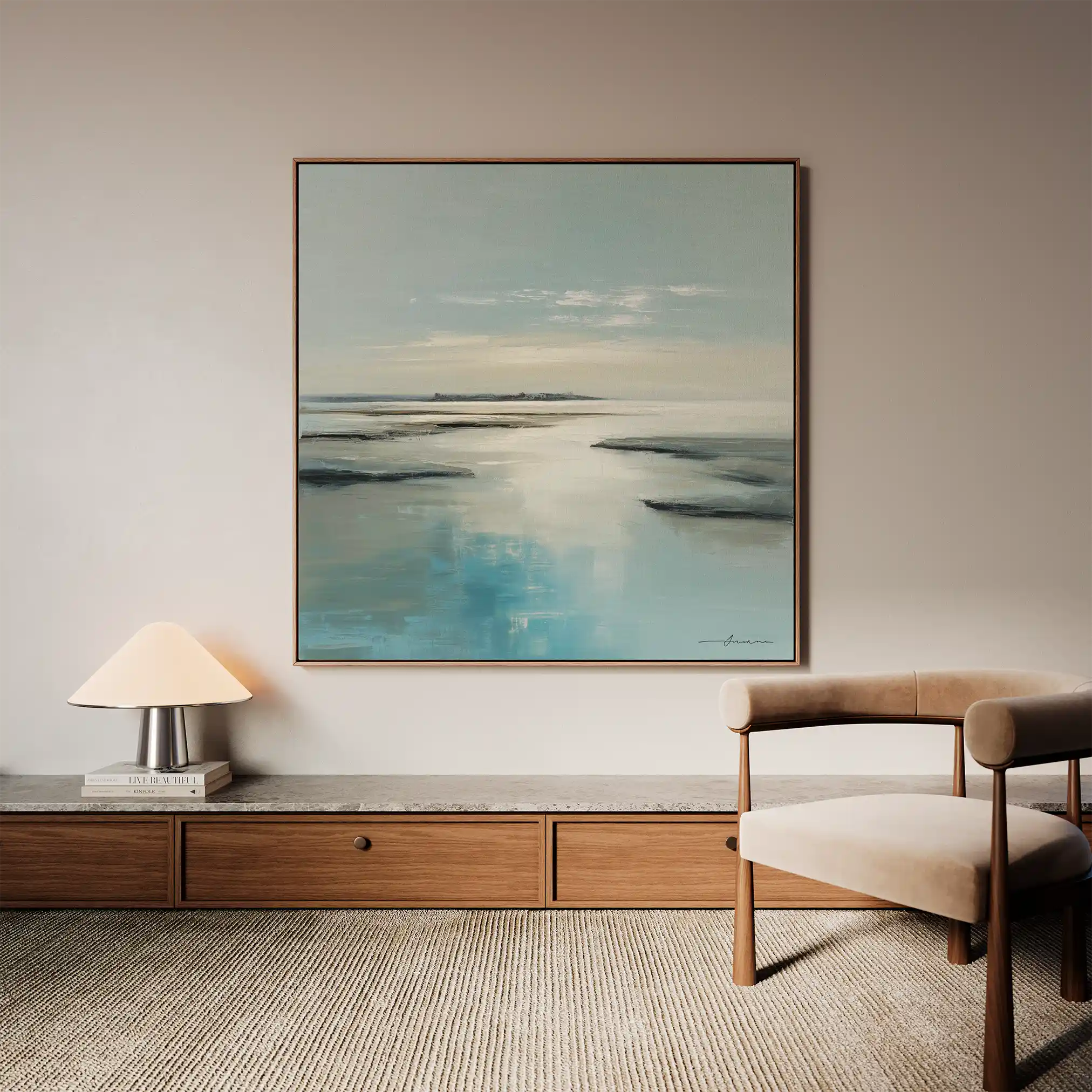 Abstract 805 Canvas Art 16" x 16" / 40 x 40 cm / Black