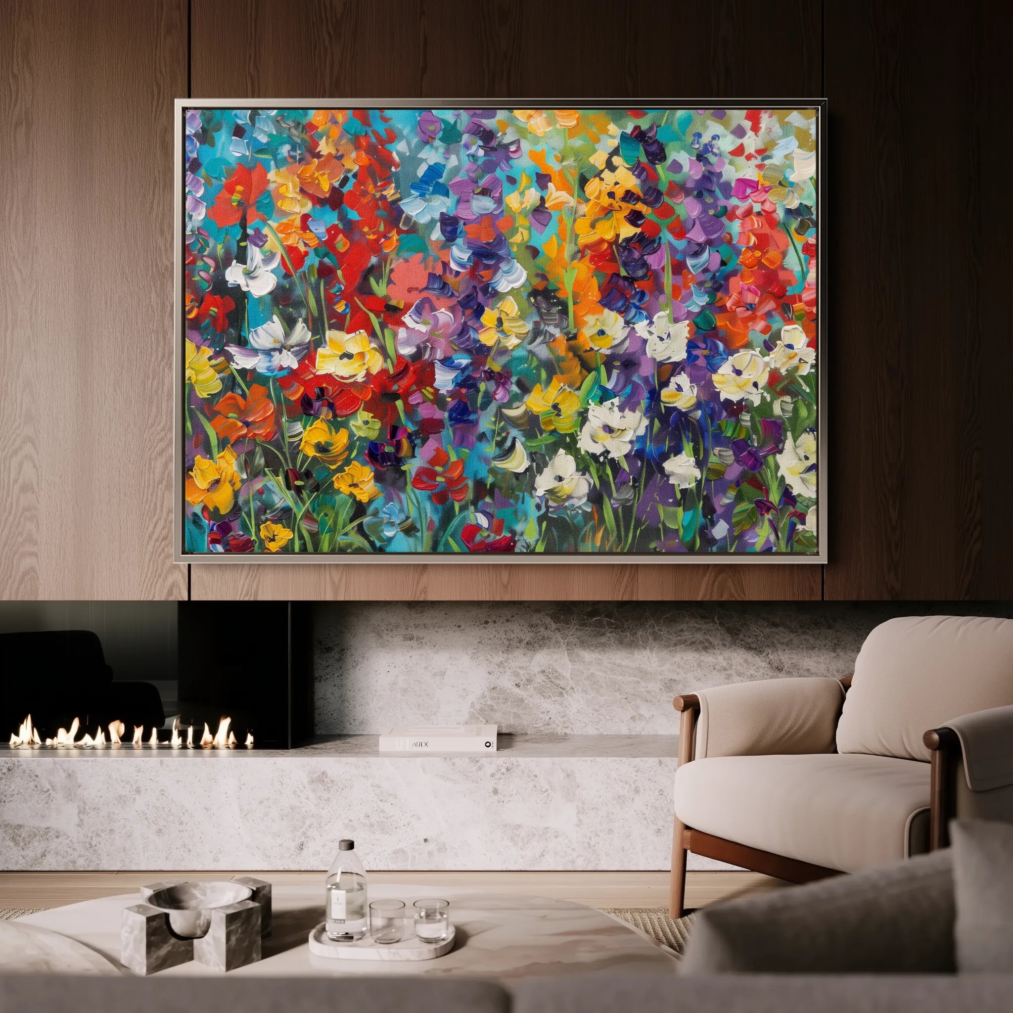 Floral 805 Canvas Art 18" x 24" / 45 x 60 cm / Black