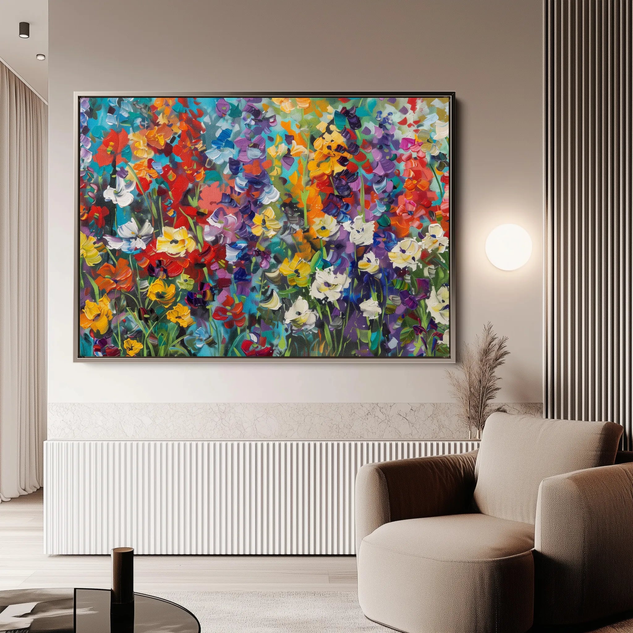 Floral 805 Canvas Art 18" x 24" / 45 x 60 cm / Black