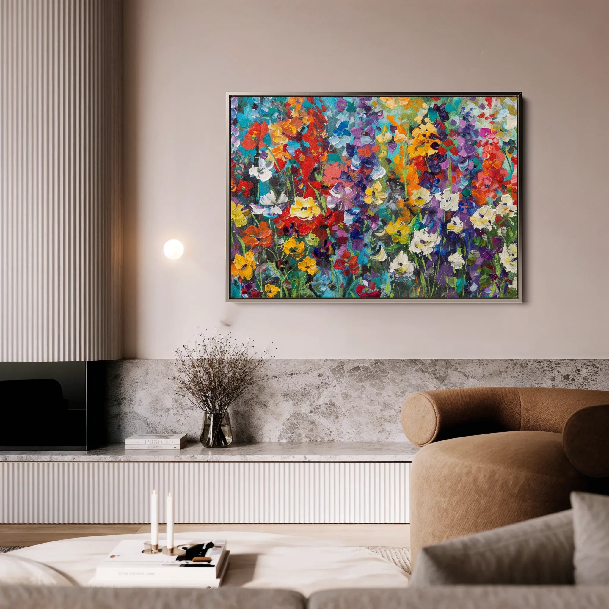 Floral 805 Canvas Art 18" x 24" / 45 x 60 cm / Black