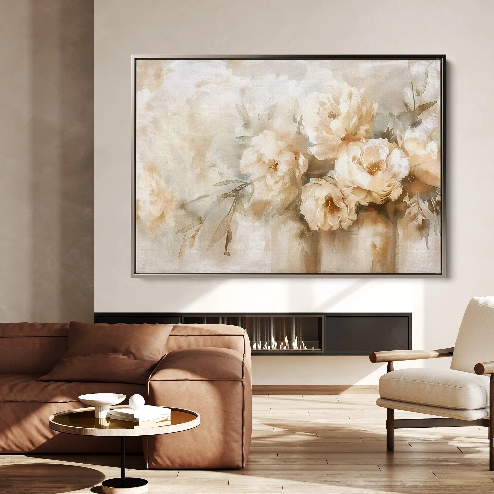 Floral 806 Canvas Art 18" x 24" / 45 x 60 cm / Black