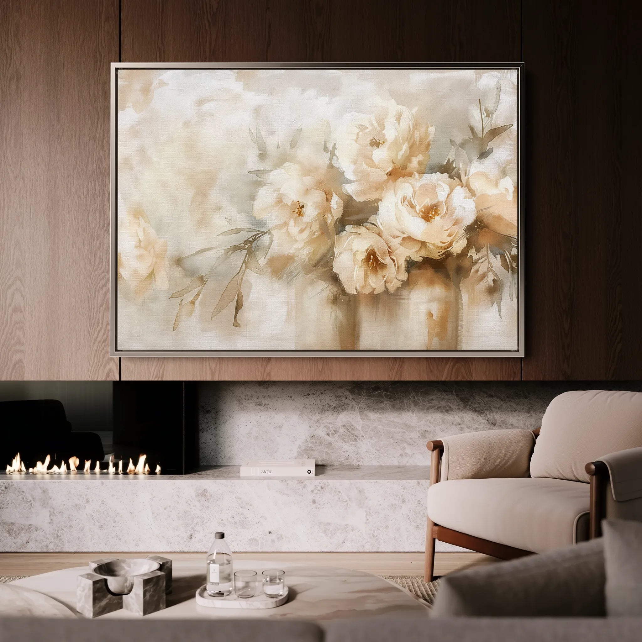 Floral 806 Canvas Art 18" x 24" / 45 x 60 cm / Black