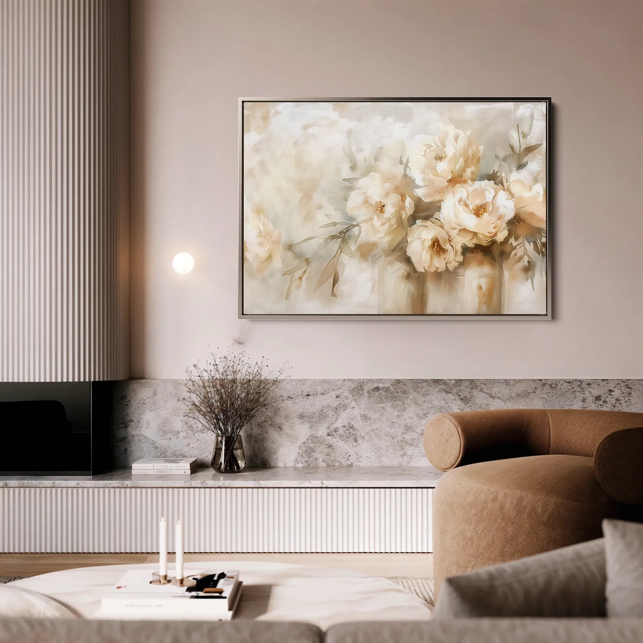 Floral 806 Canvas Art 18" x 24" / 45 x 60 cm / Black