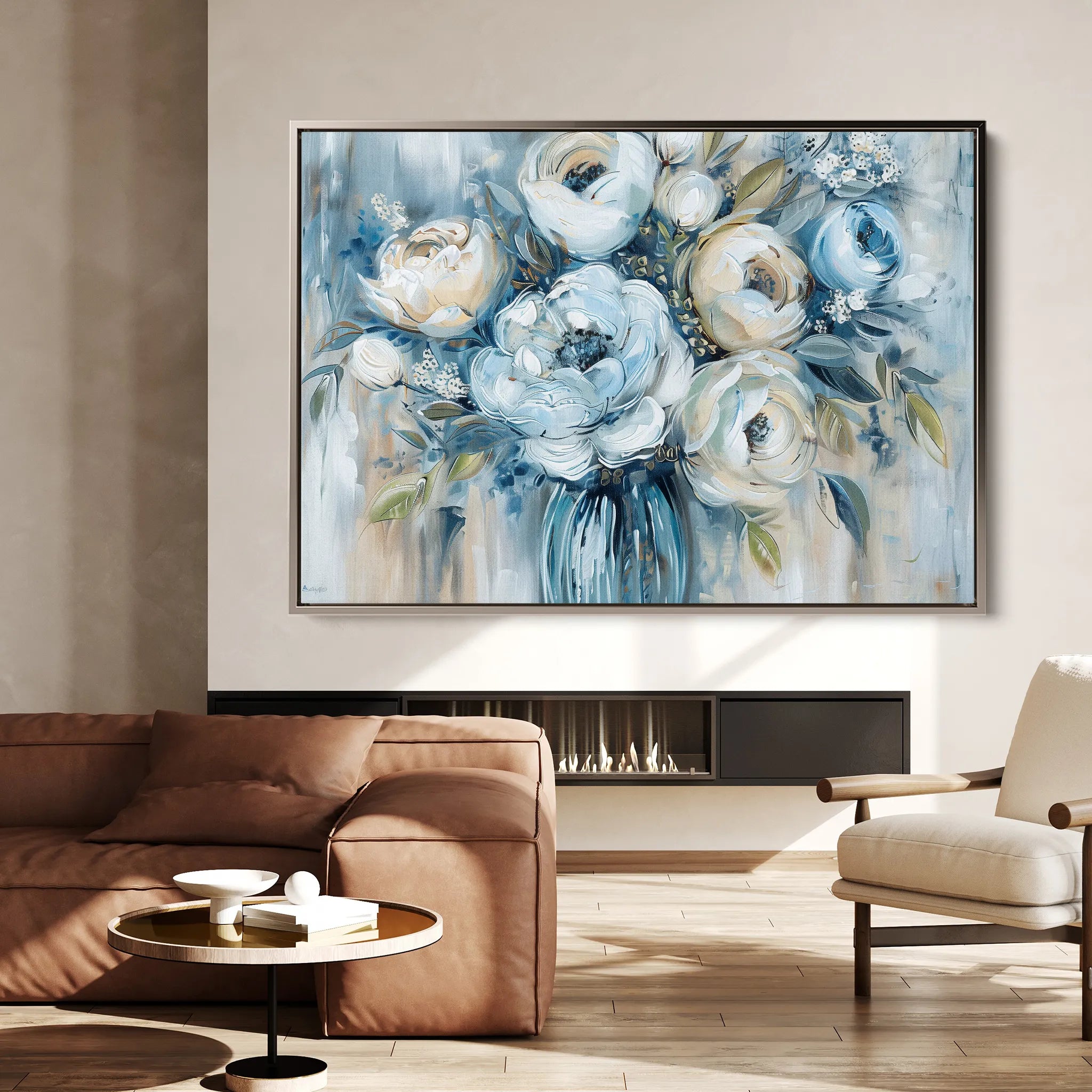 Floral 807 Canvas Art 18" x 24" / 45 x 60 cm / Black