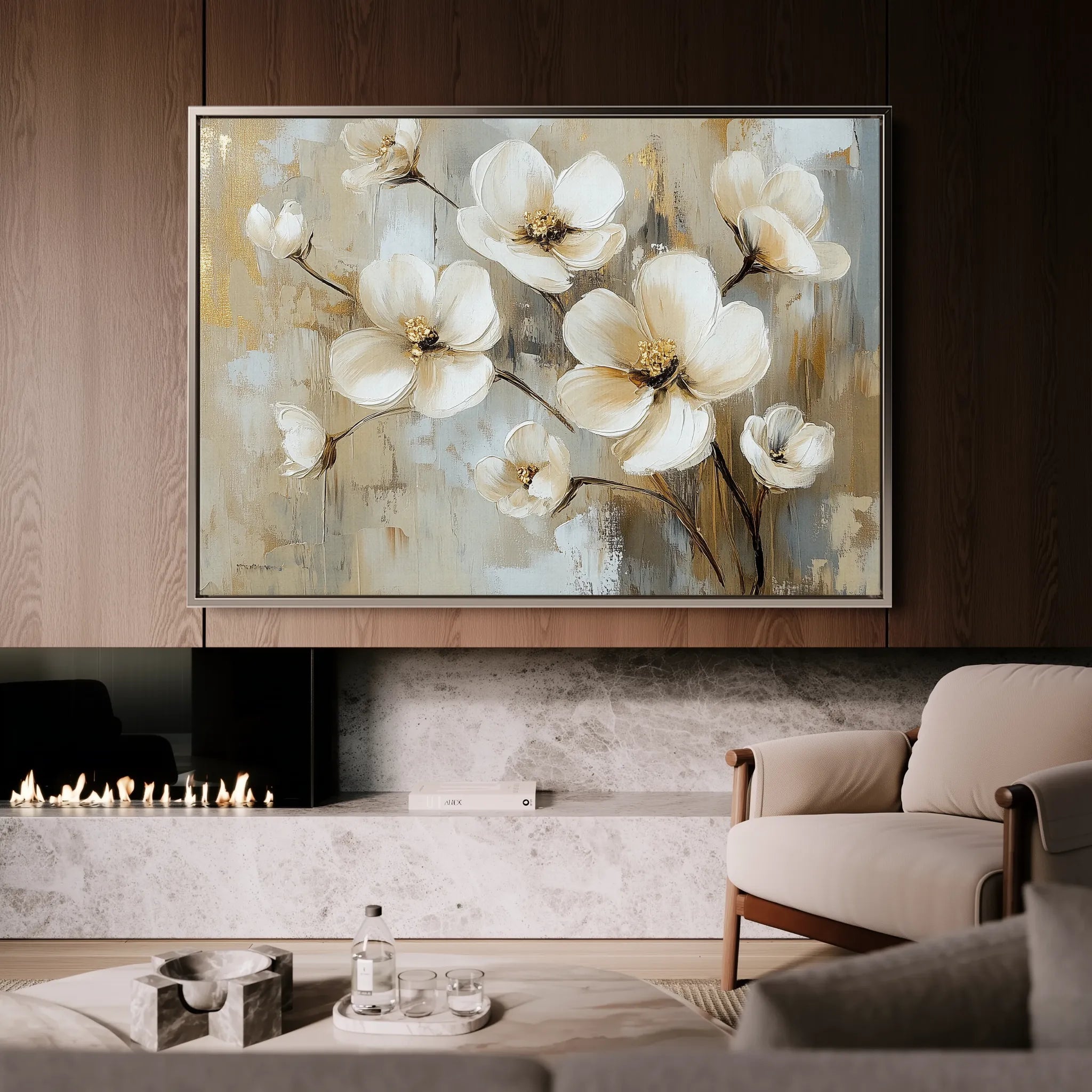 Floral 808 Canvas Art 18" x 24" / 45 x 60 cm / Black