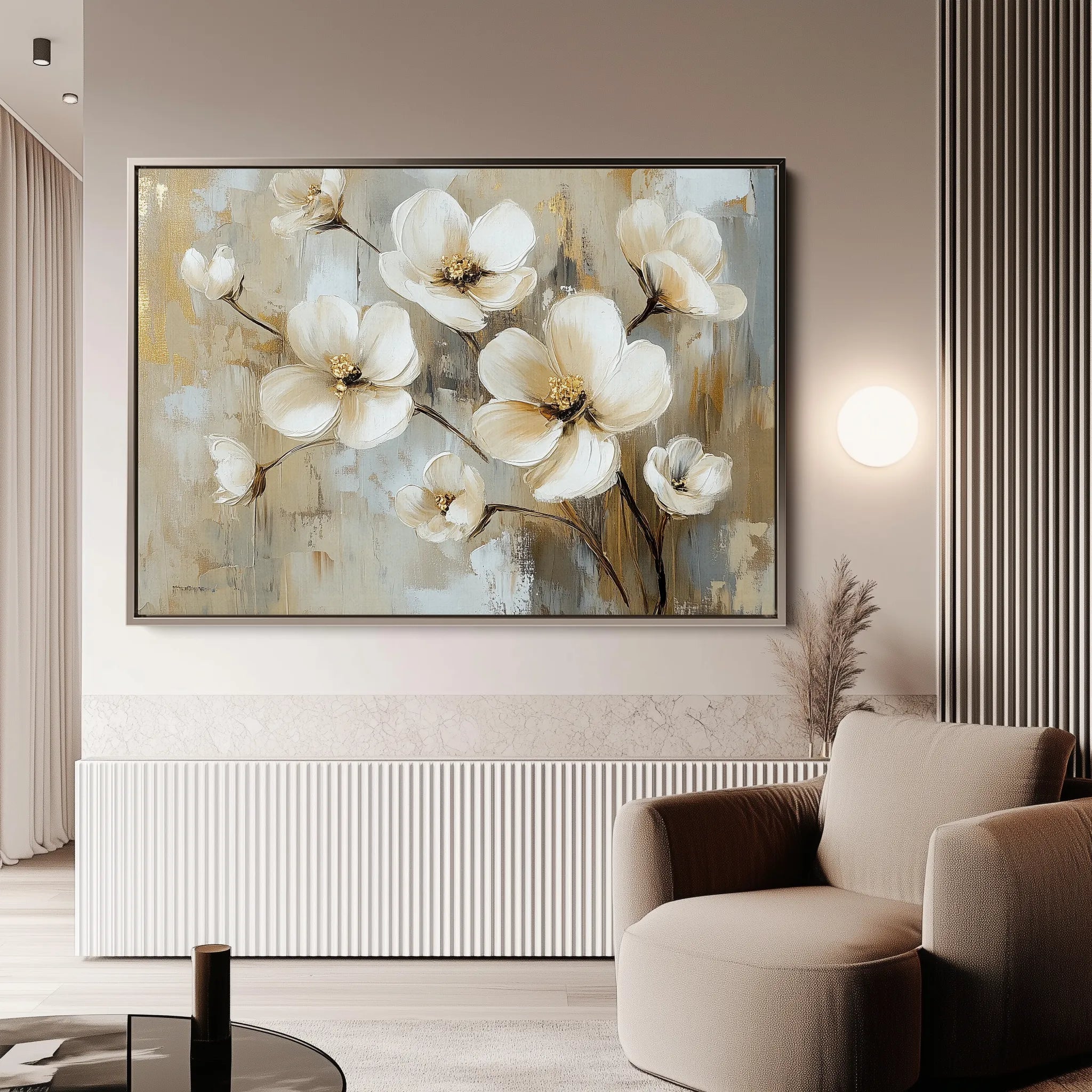 Floral 808 Canvas Art 18" x 24" / 45 x 60 cm / Black
