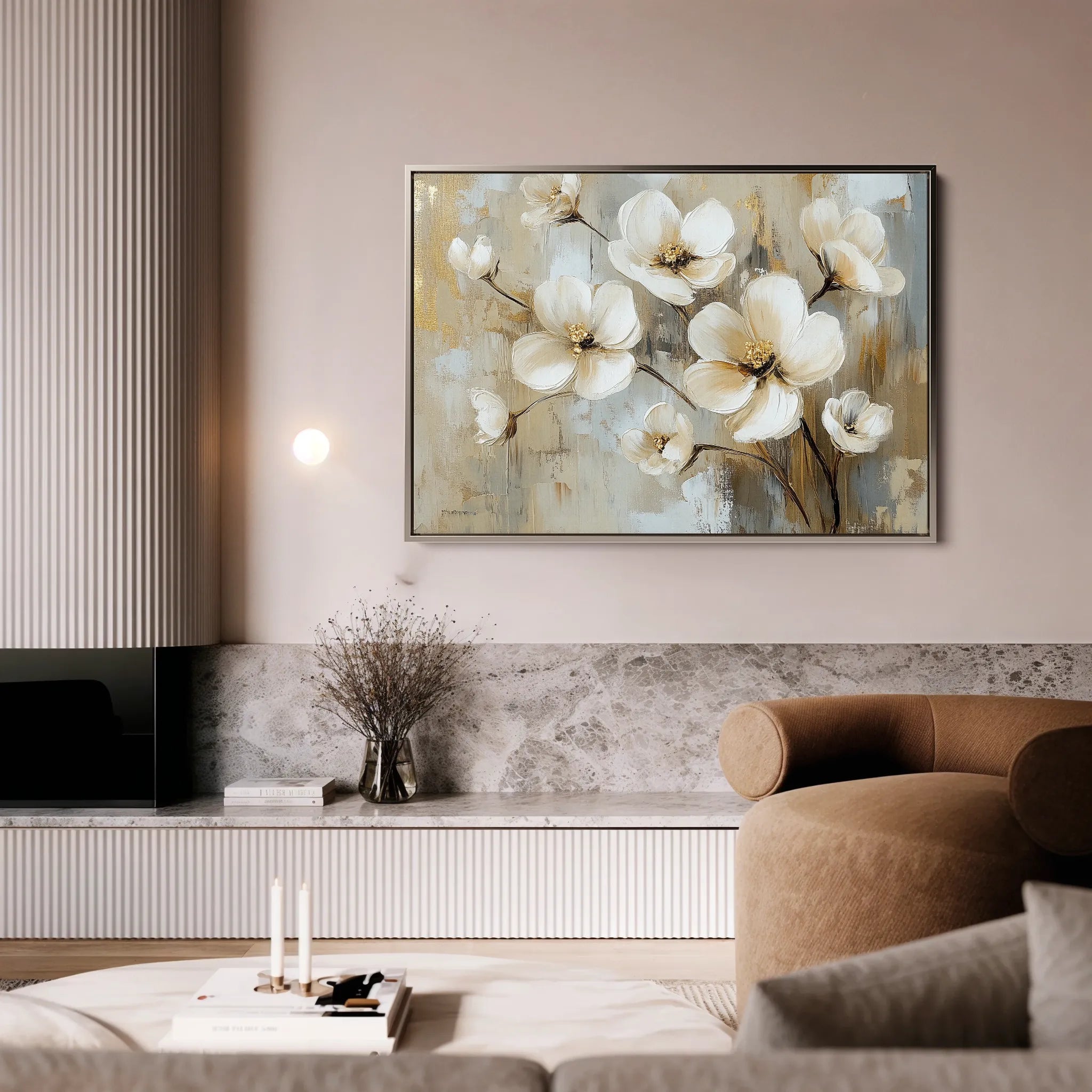 Floral 808 Canvas Art 18" x 24" / 45 x 60 cm / Black