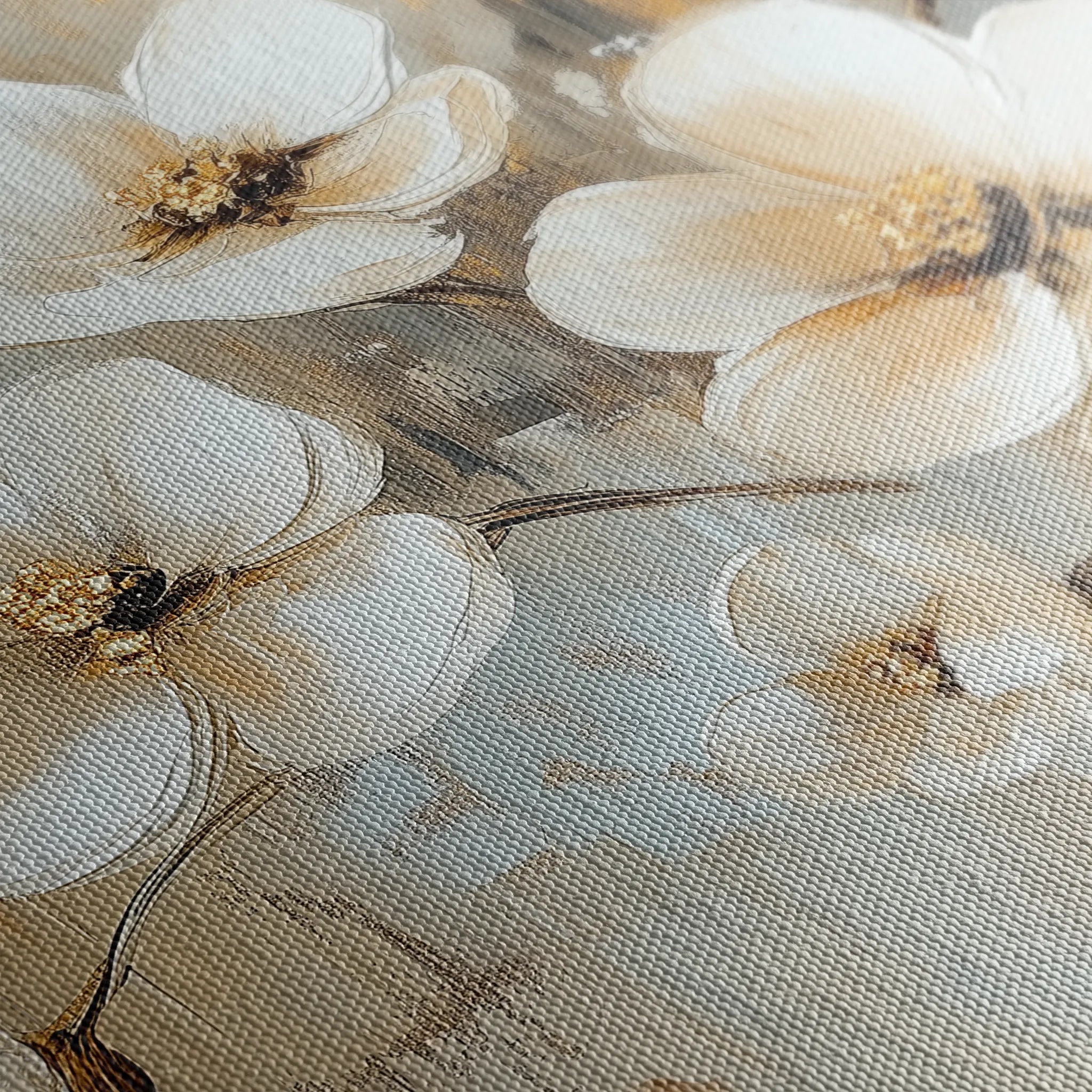 Floral 808 Canvas Art 18" x 24" / 45 x 60 cm / Black