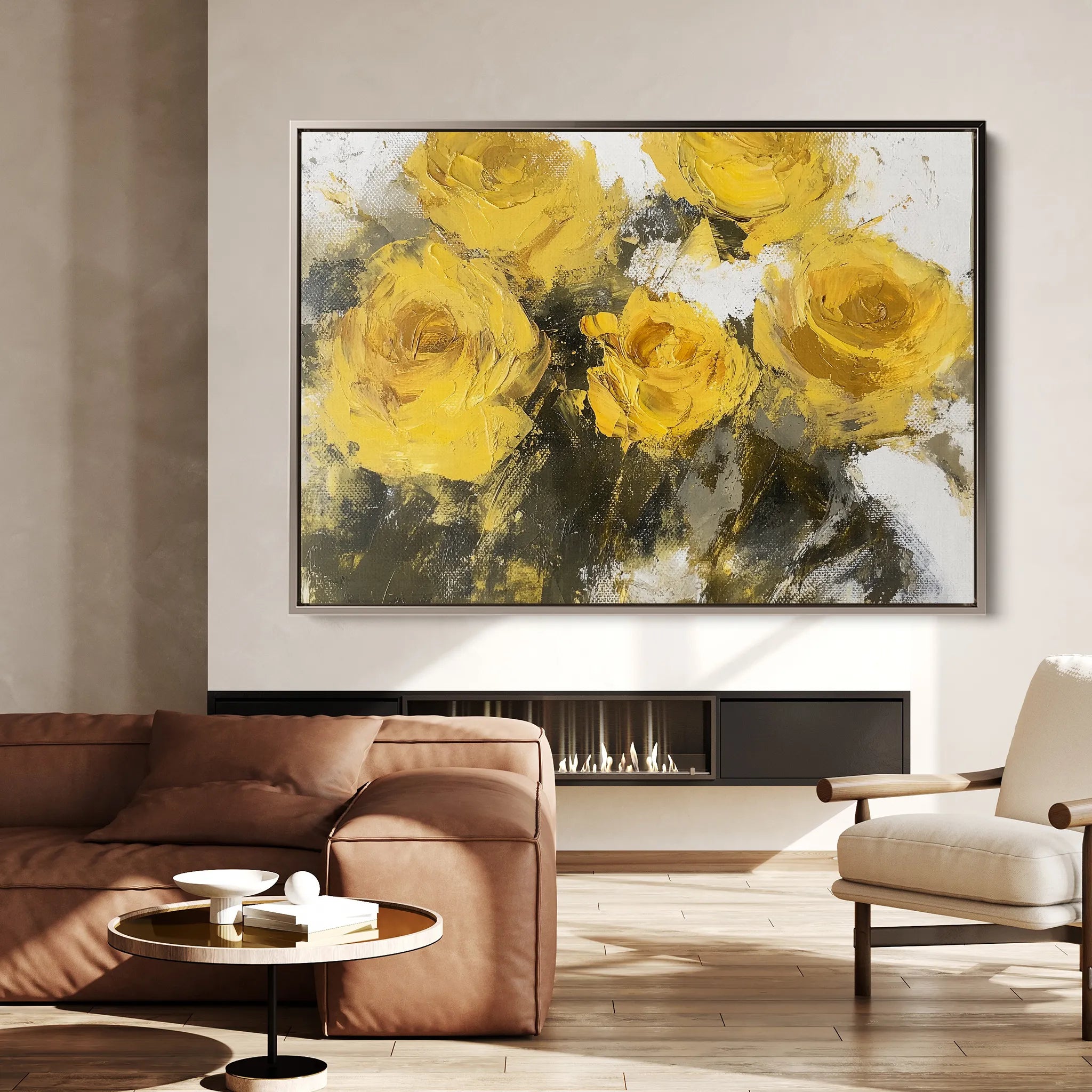 Floral 809 Canvas Art 18" x 24" / 45 x 60 cm / Black