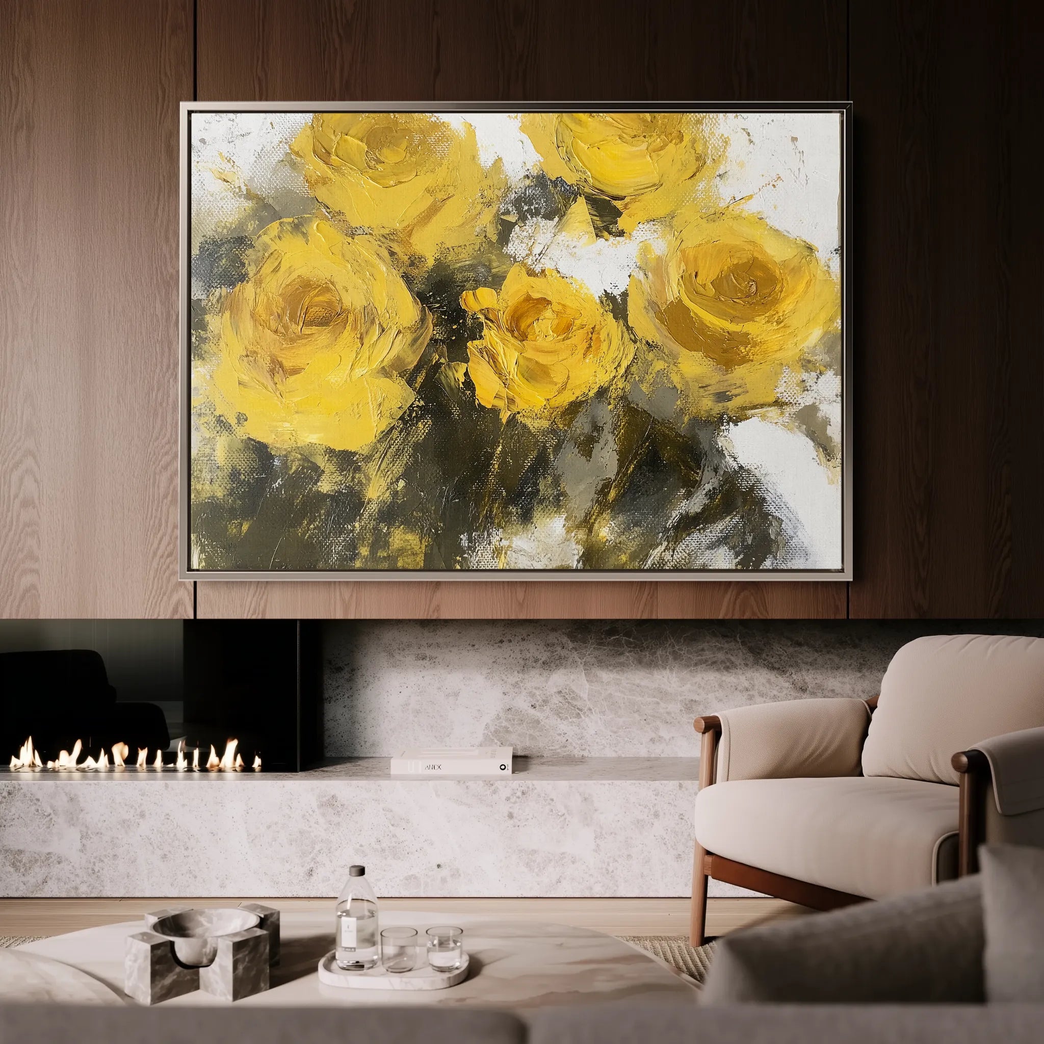 Floral 809 Canvas Art 18" x 24" / 45 x 60 cm / Black