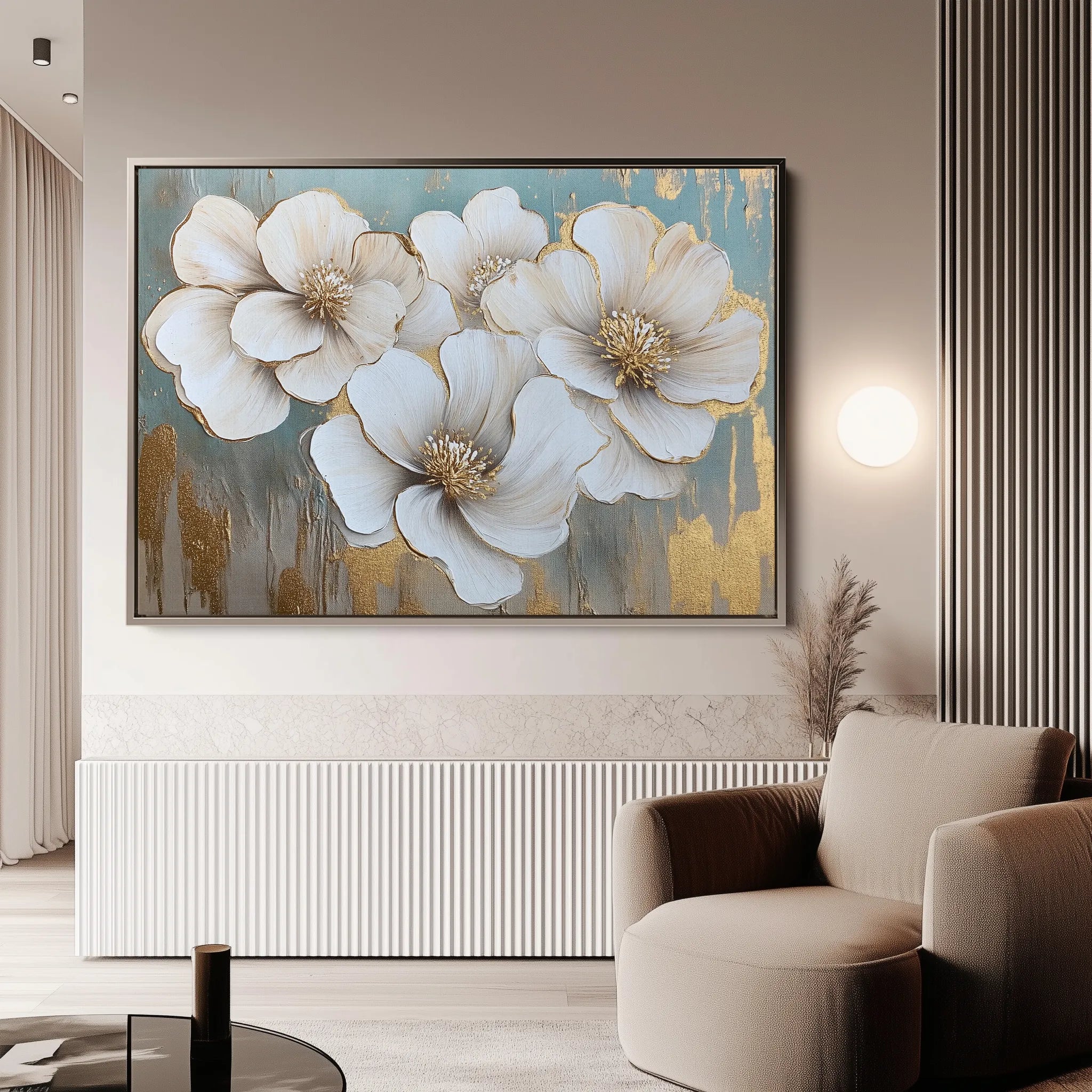 Floral 810 Canvas Art 18" x 24" / 45 x 60 cm / Black
