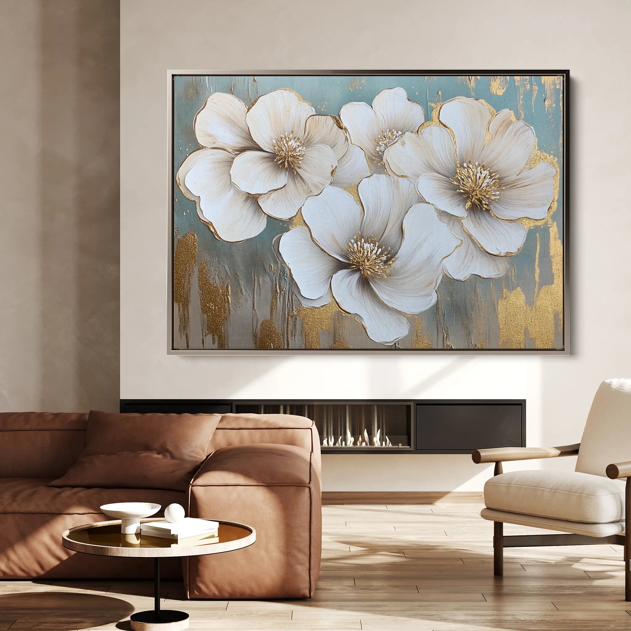 Floral 810 Canvas Art 18" x 24" / 45 x 60 cm / Black