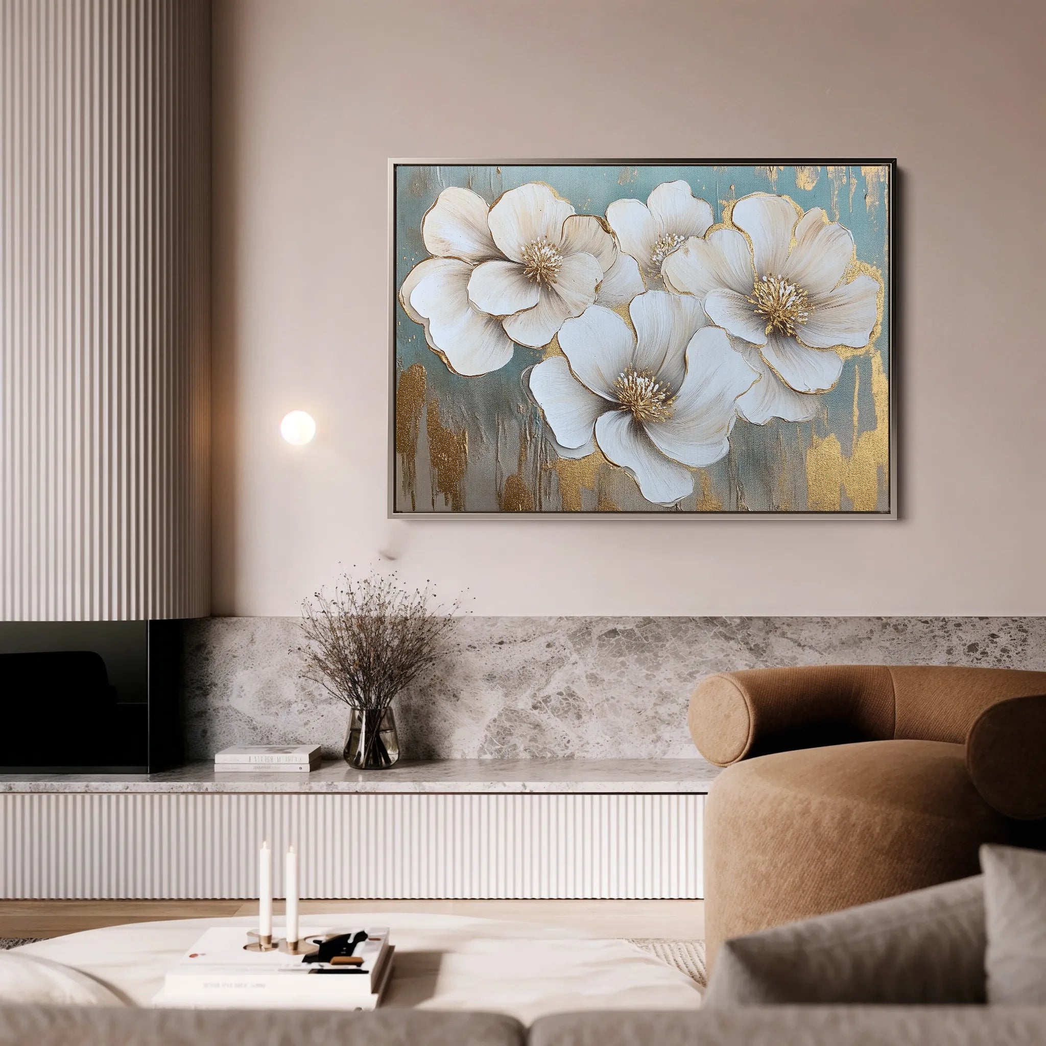 Floral 810 Canvas Art 18" x 24" / 45 x 60 cm / Black