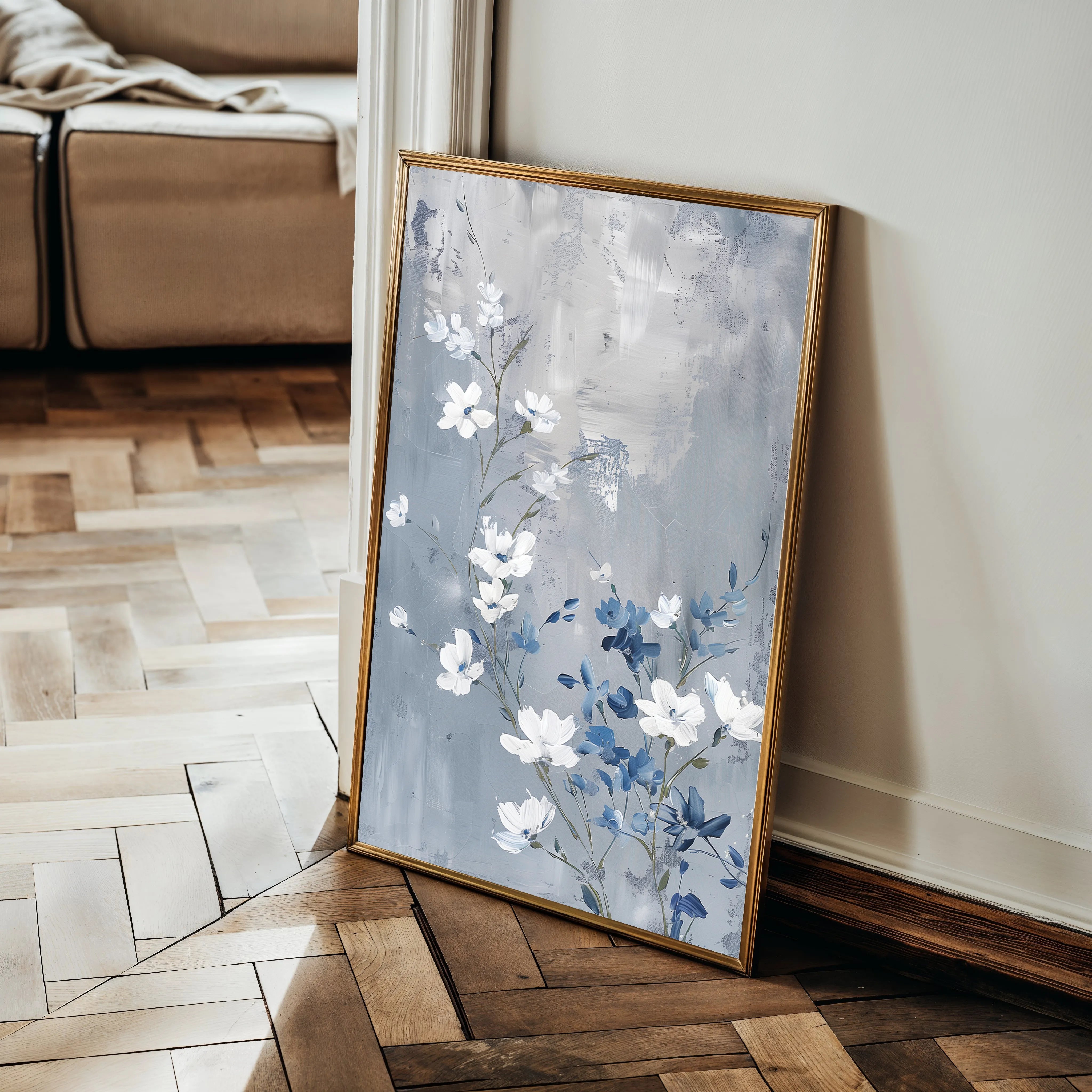 Floral 812 Canvas Art 18" x 24" / 45 x 60 cm / Black