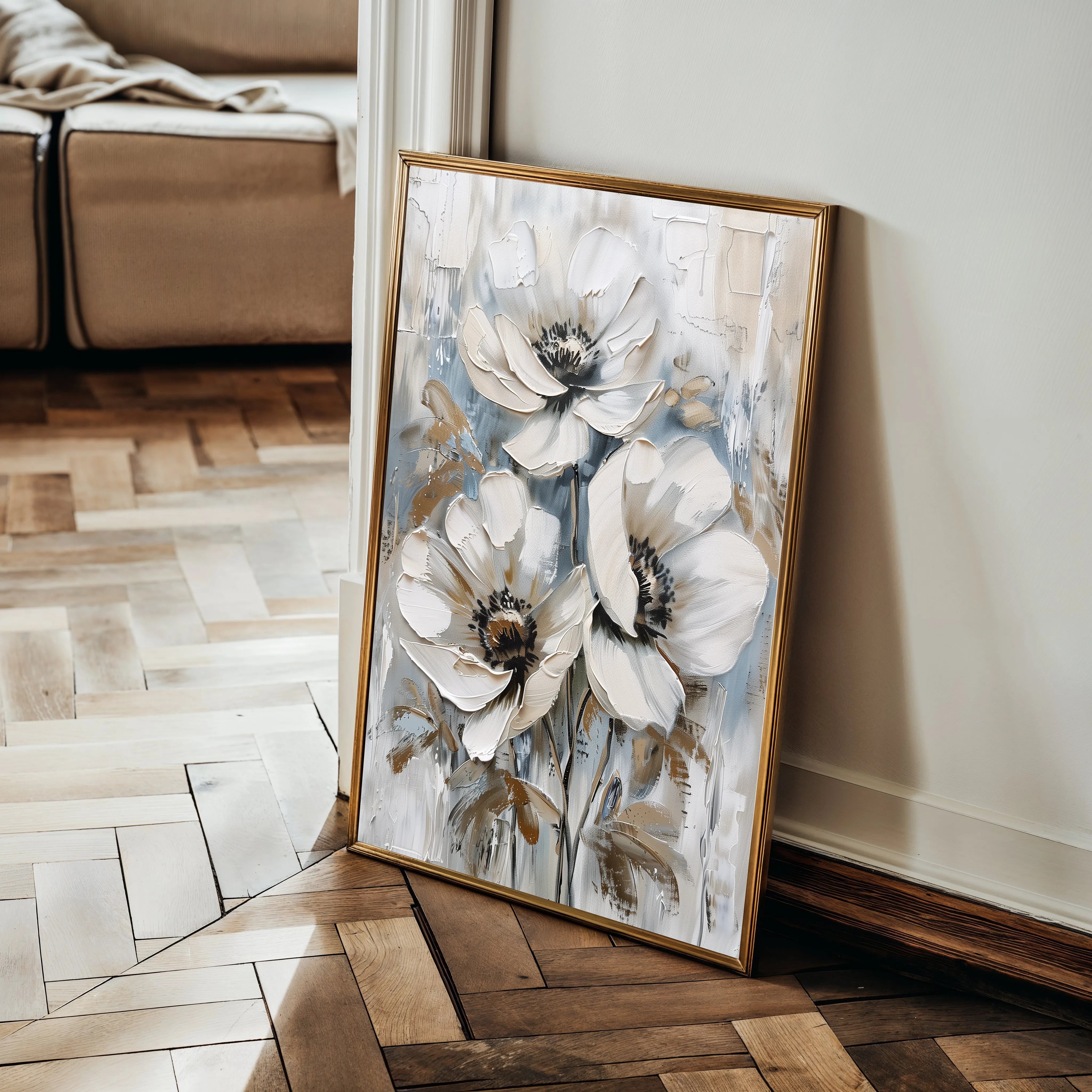 Floral 814 Canvas Art 18" x 24" / 45 x 60 cm / Black