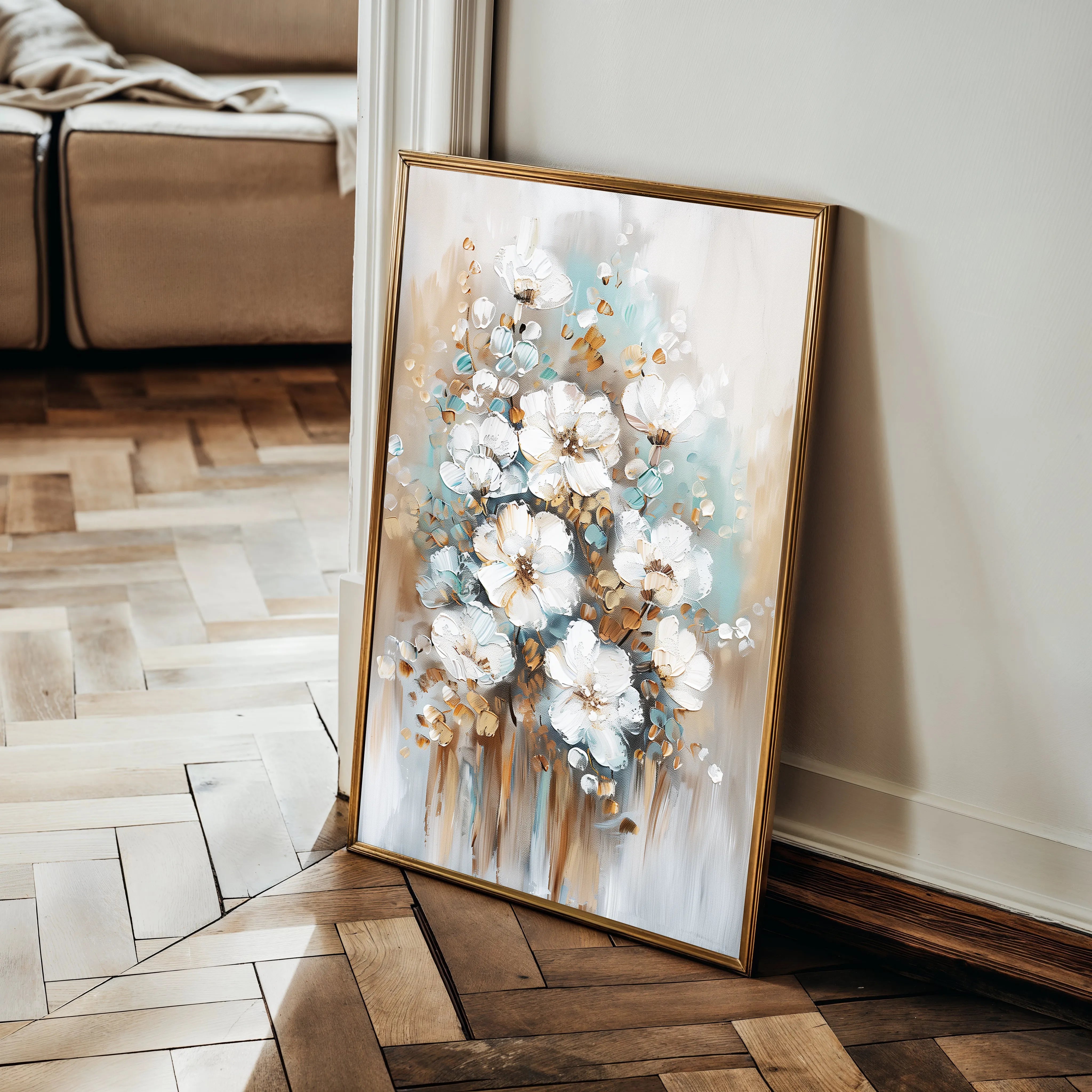 Floral 815 Canvas Art 18" x 24" / 45 x 60 cm / Black