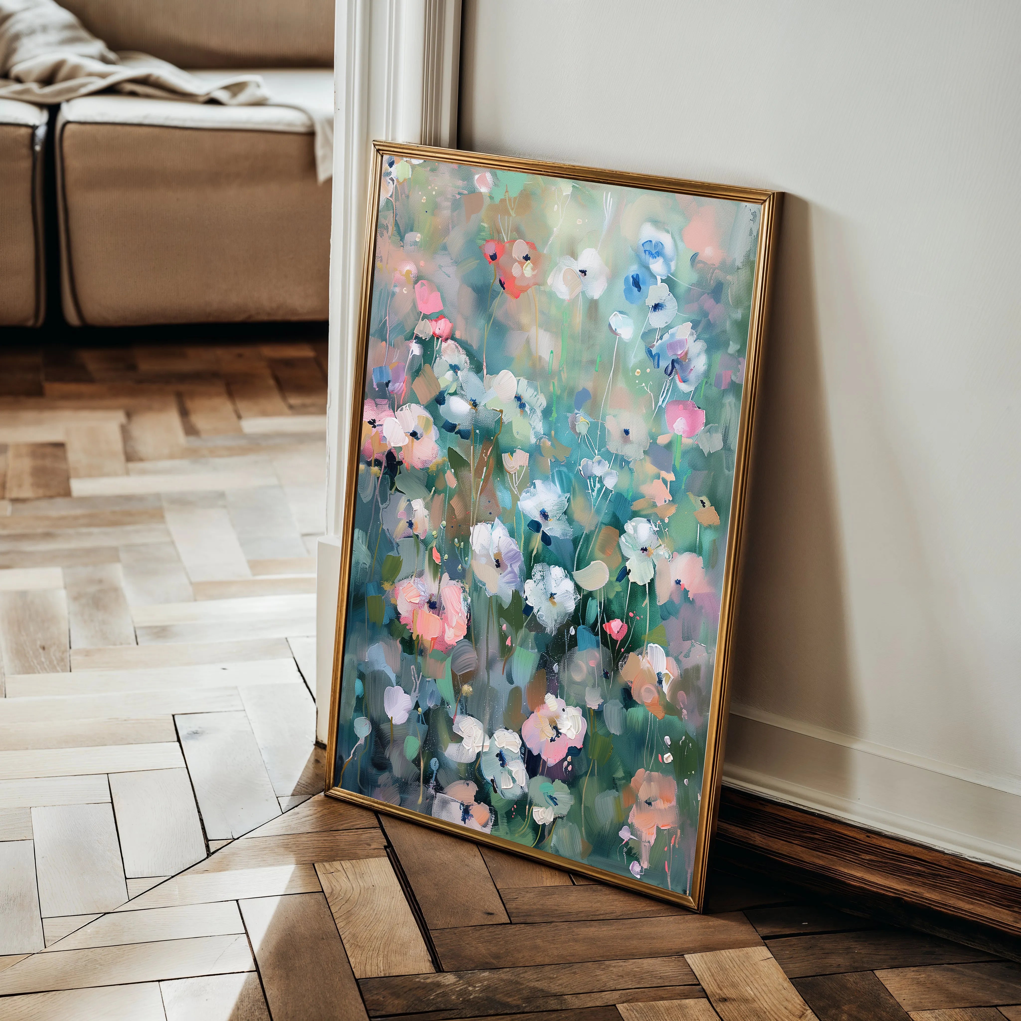 Floral 816 Canvas Art 18" x 24" / 45 x 60 cm / Black