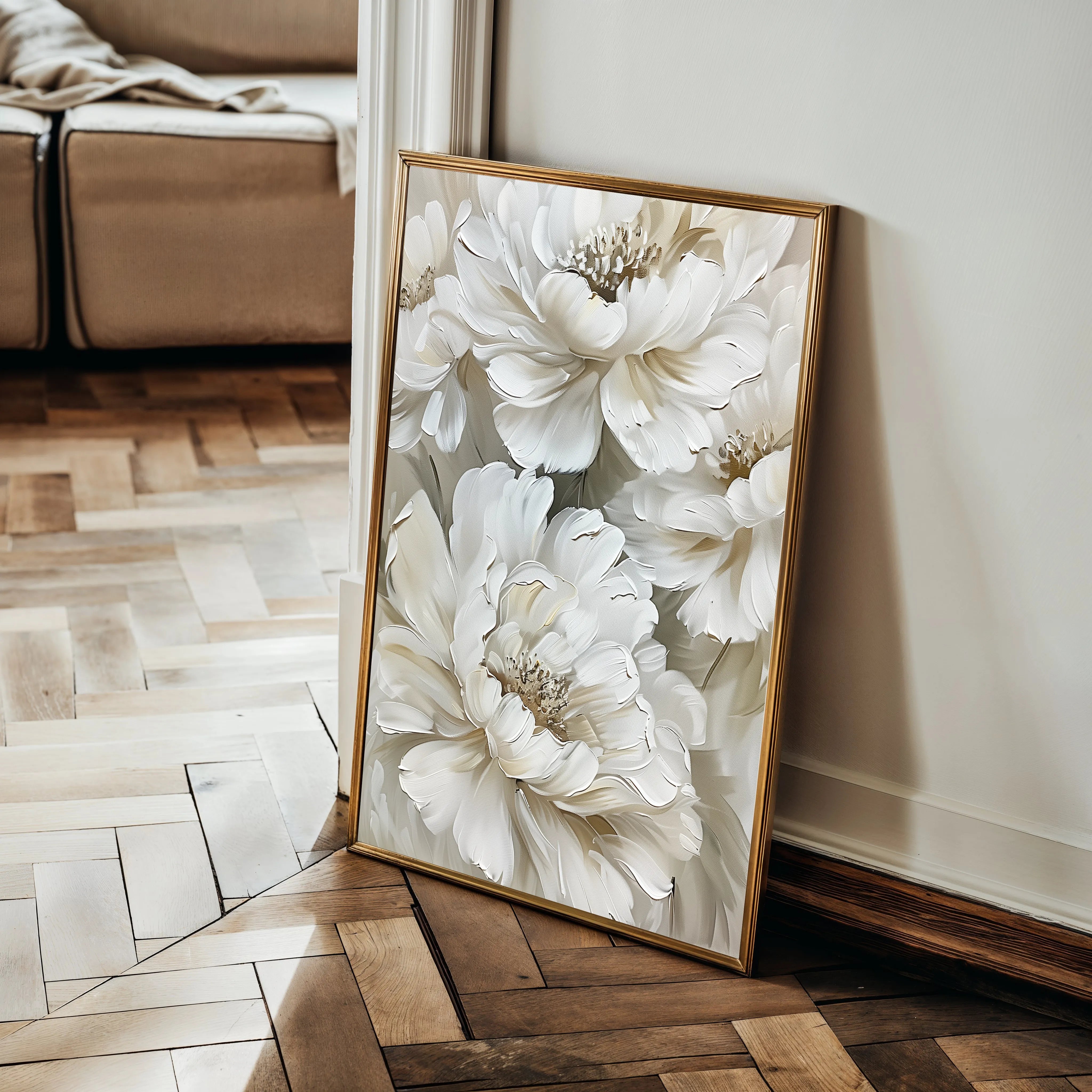 Floral 817 Canvas Art 18" x 24" / 45 x 60 cm / Black