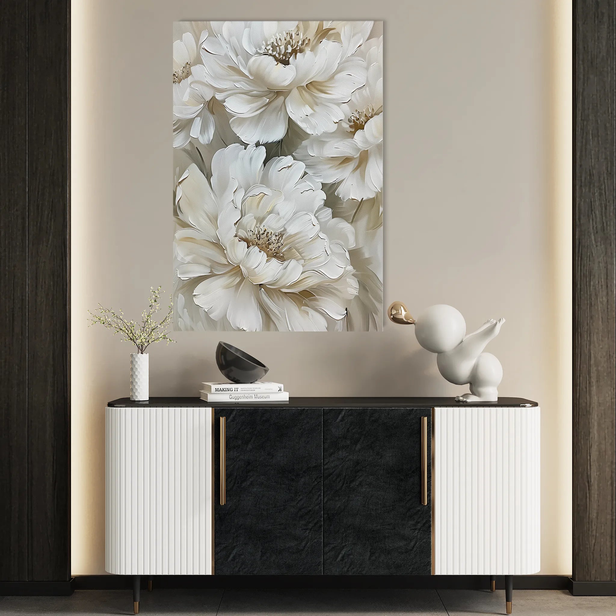 Floral 817 Canvas Art 18" x 24" / 45 x 60 cm / Black