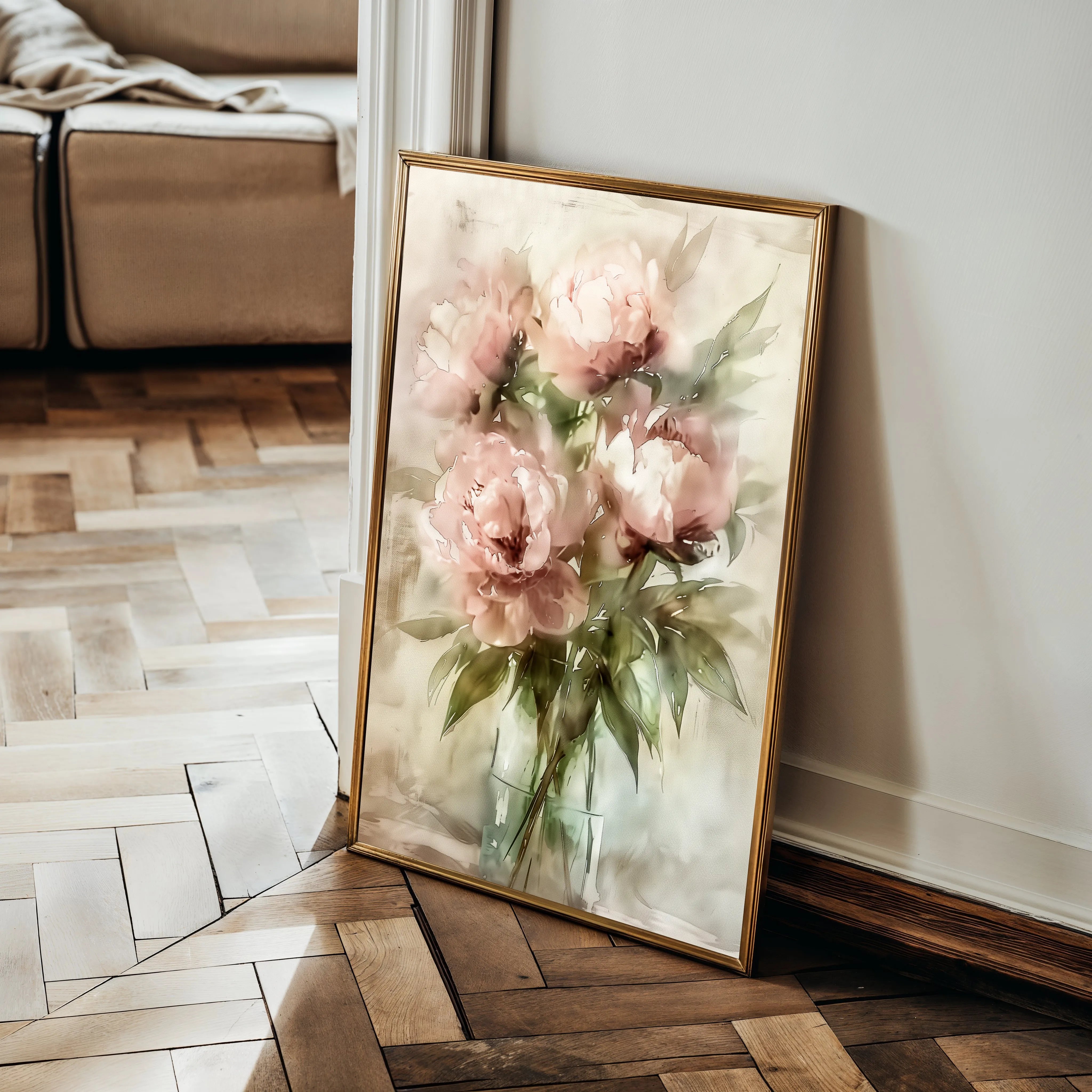 Floral 823 Canvas Art 18" x 24" / 45 x 60 cm / Black