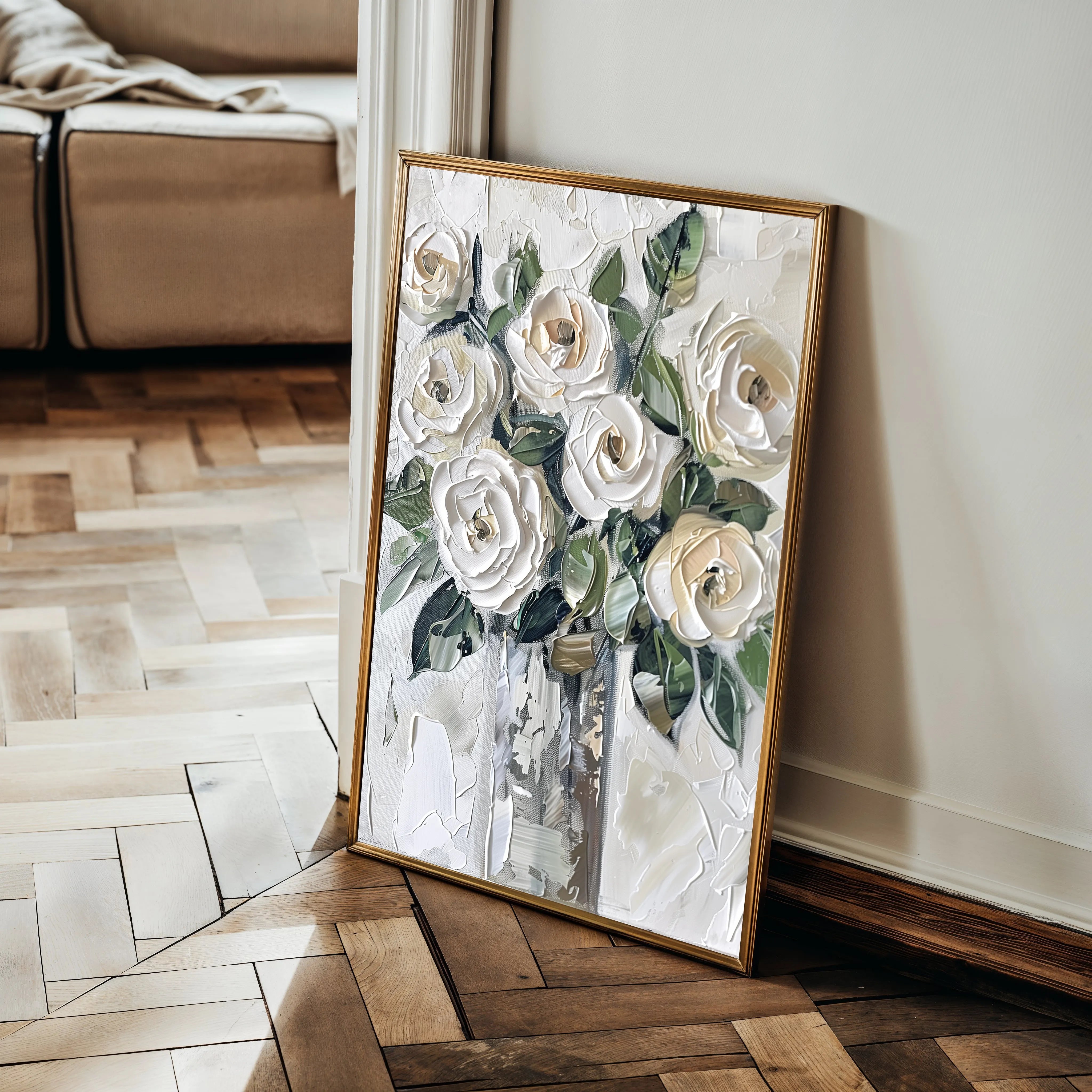 Floral 824 Canvas Art 18" x 24" / 45 x 60 cm / Black