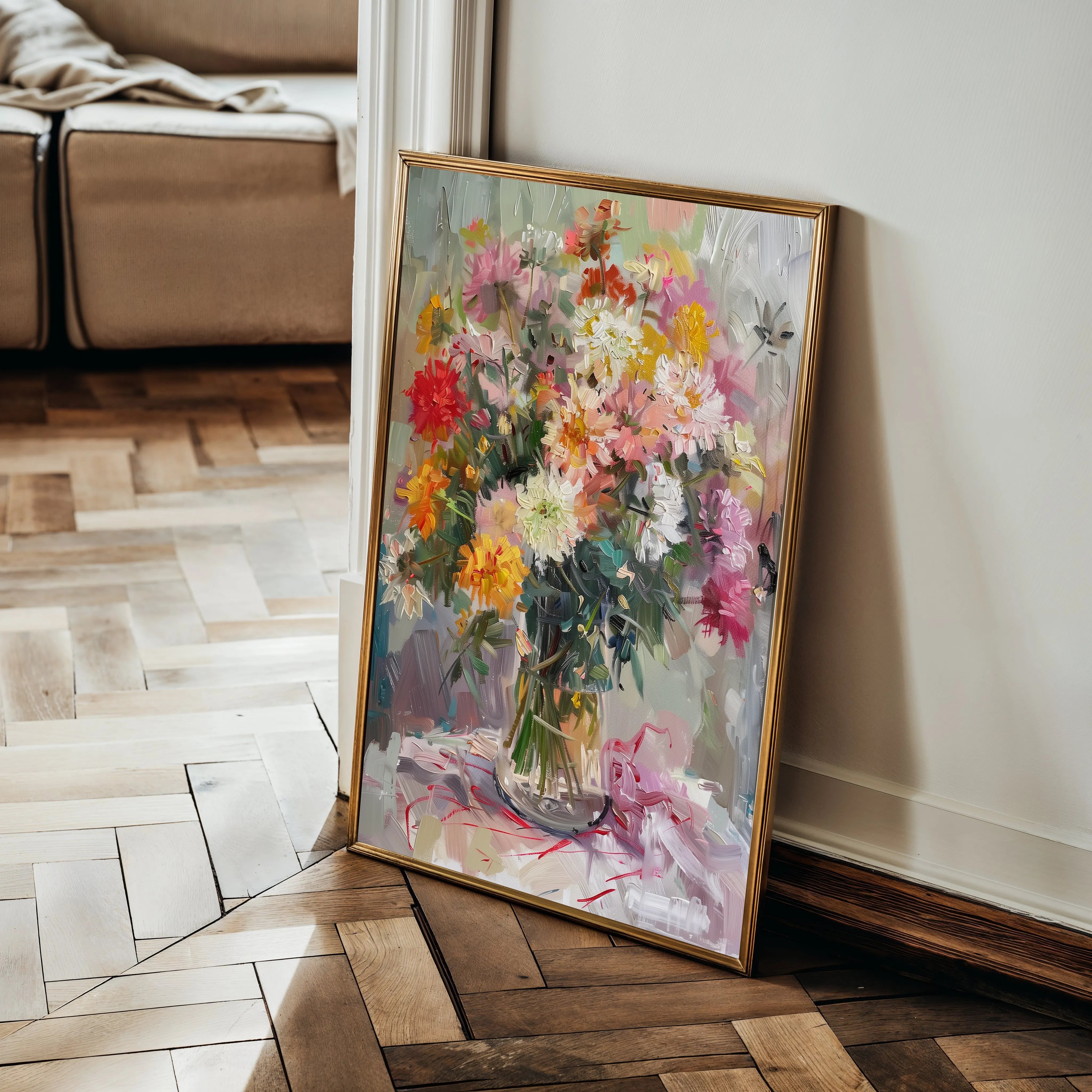 Floral 825 Canvas Art 18" x 24" / 45 x 60 cm / Black