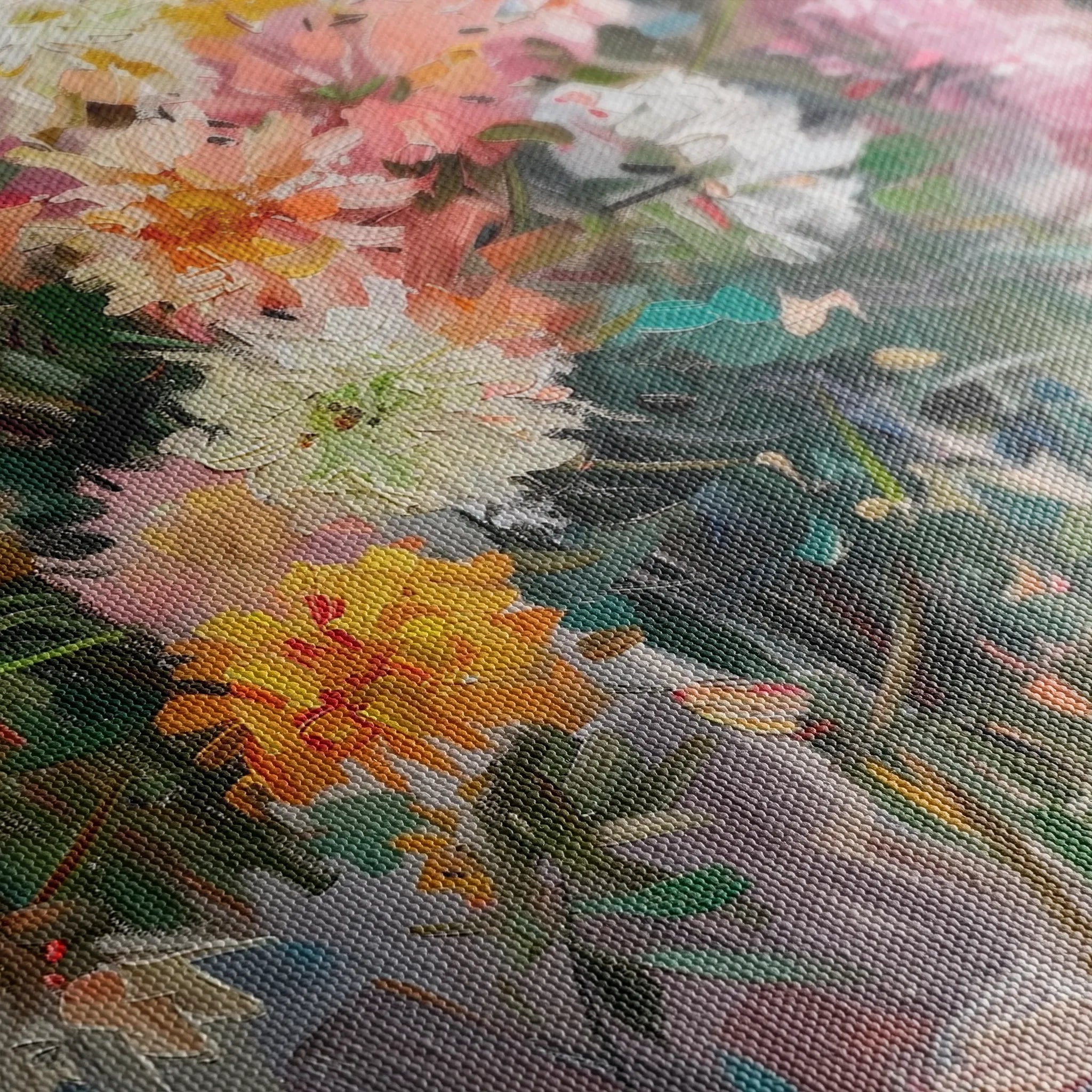 Floral 825 Canvas Art 18" x 24" / 45 x 60 cm / Black