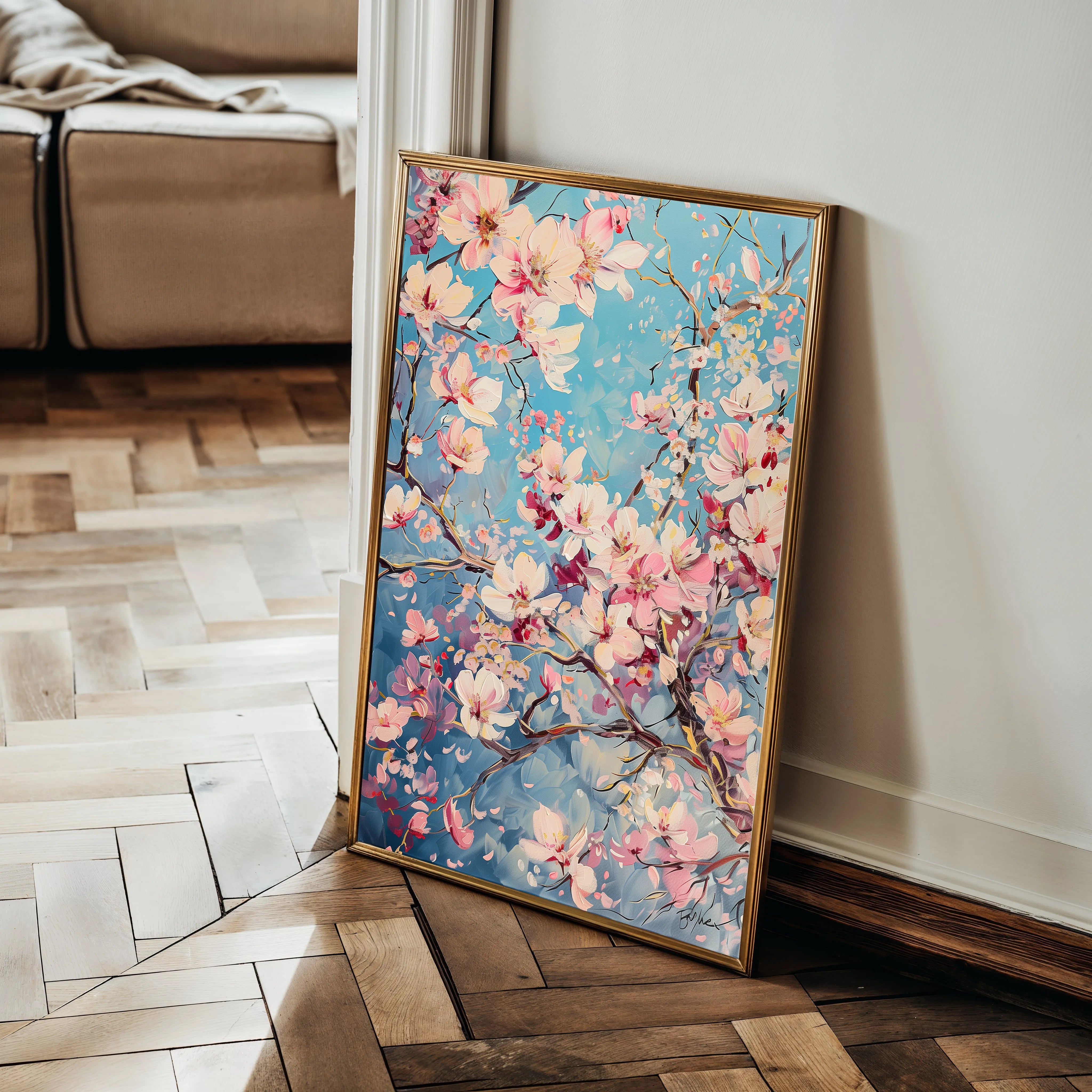 Floral 830 Canvas Art 18" x 24" / 45 x 60 cm / Black