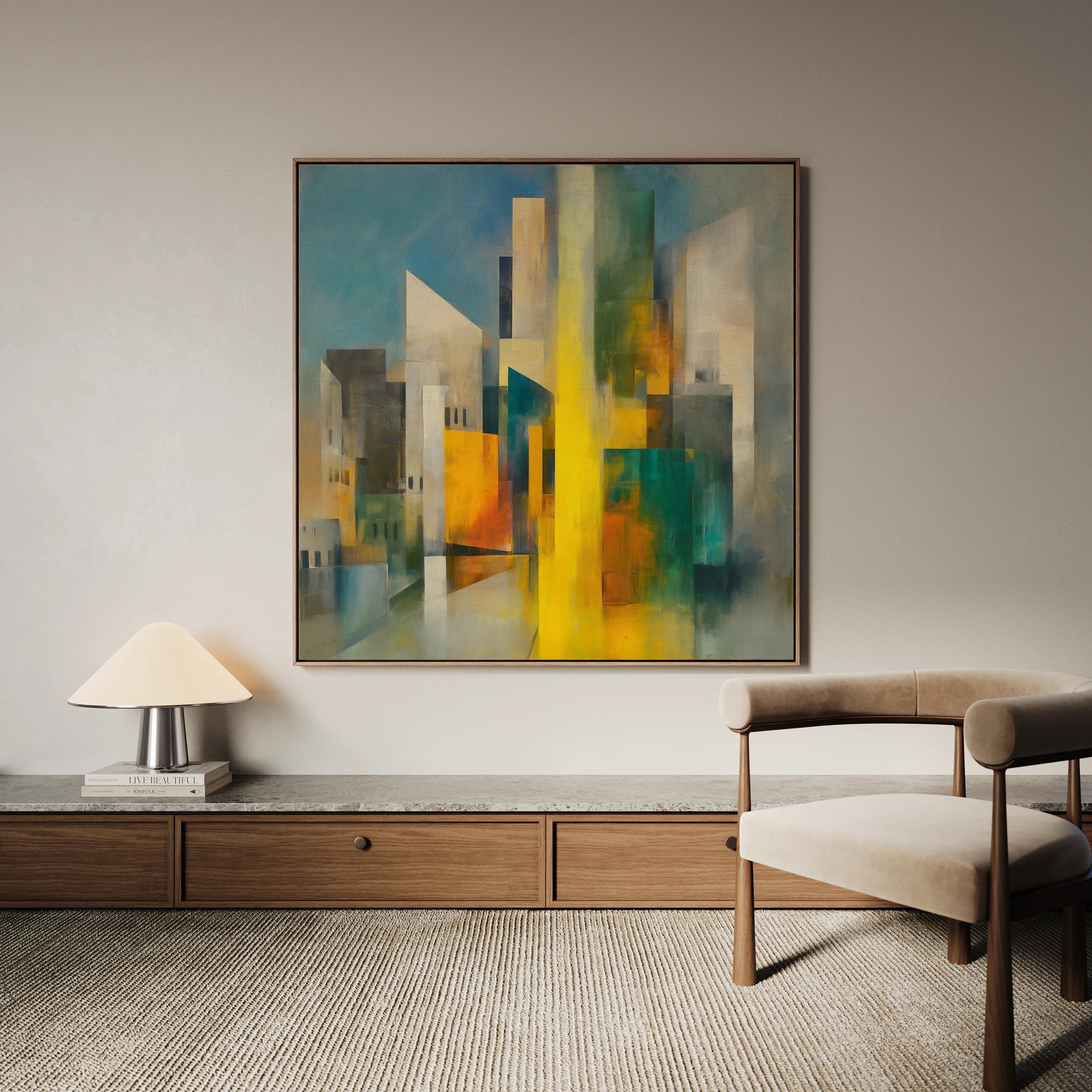 Abstract 833 Canvas Art 16" x 16" / 40 x 40 cm / Black