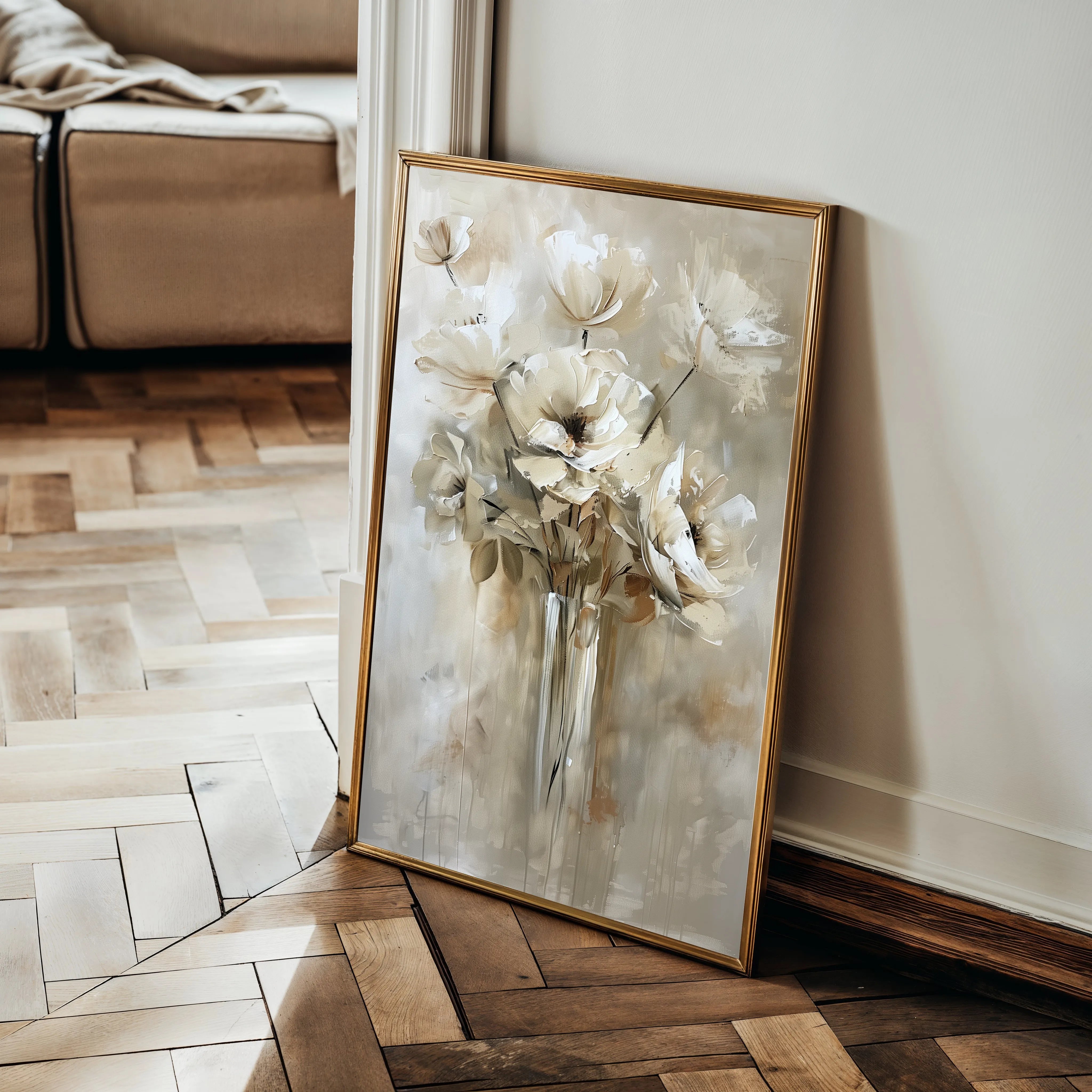 Floral 833 Canvas Art 18" x 24" / 45 x 60 cm / Black