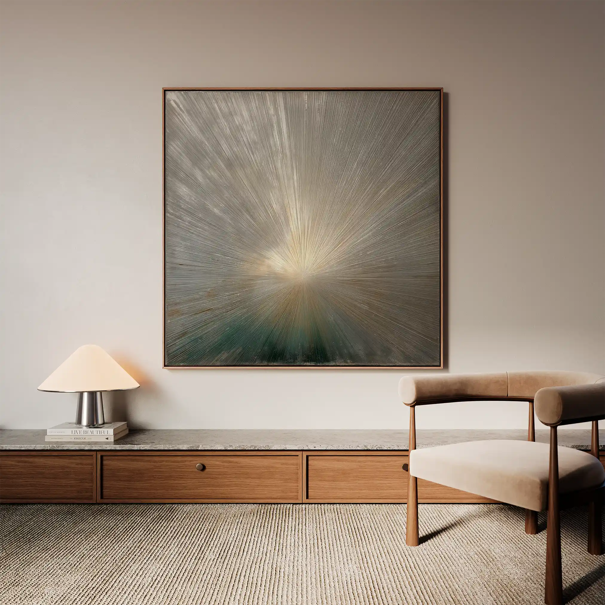 Abstract 834 Canvas Art 16" x 16" / 40 x 40 cm / Black