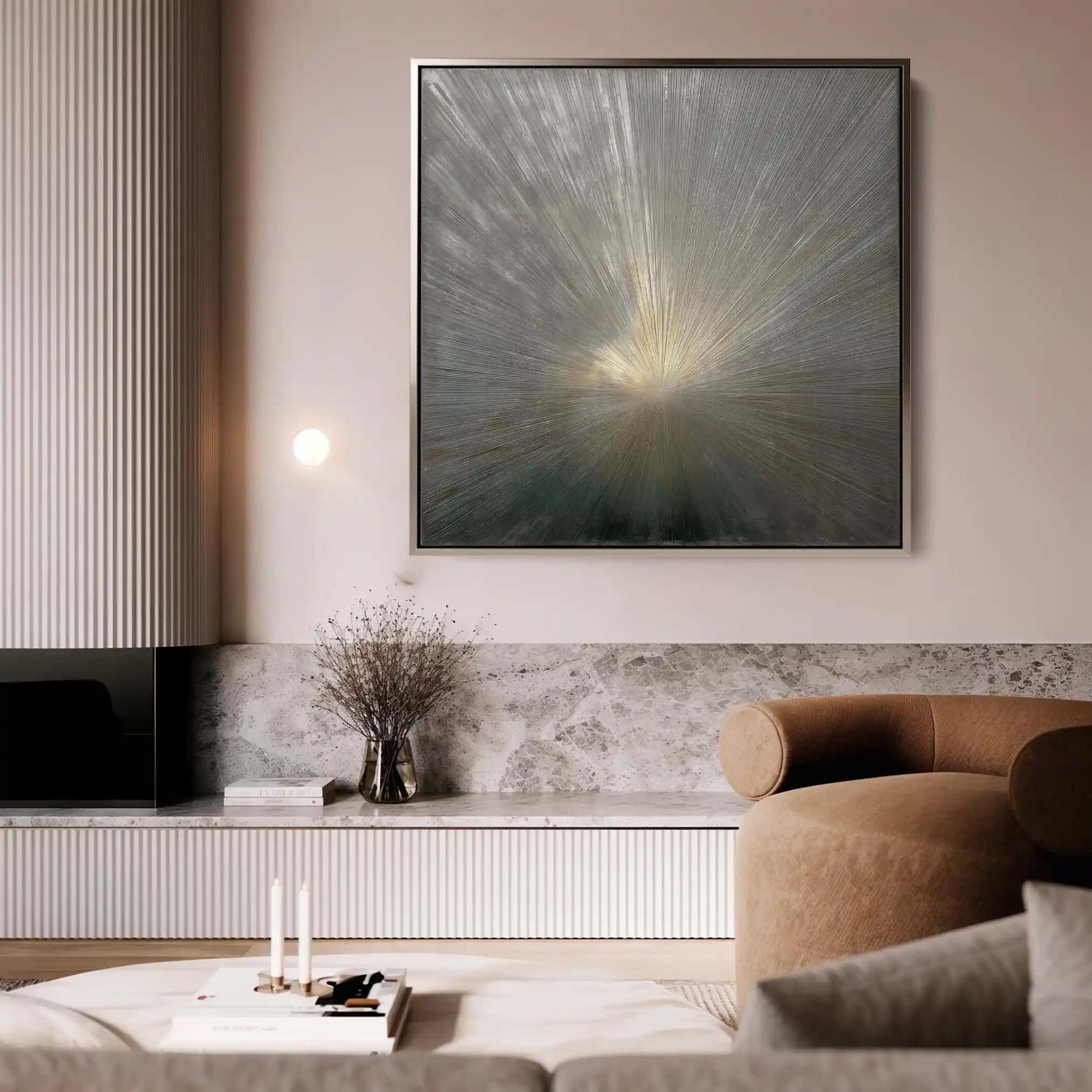 Abstract 834 Canvas Art 16" x 16" / 40 x 40 cm / Black