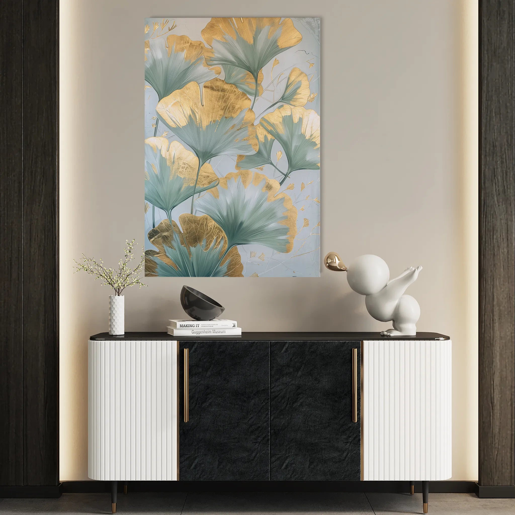 Floral 836 Canvas Art 18" x 24" / 45 x 60 cm / Black