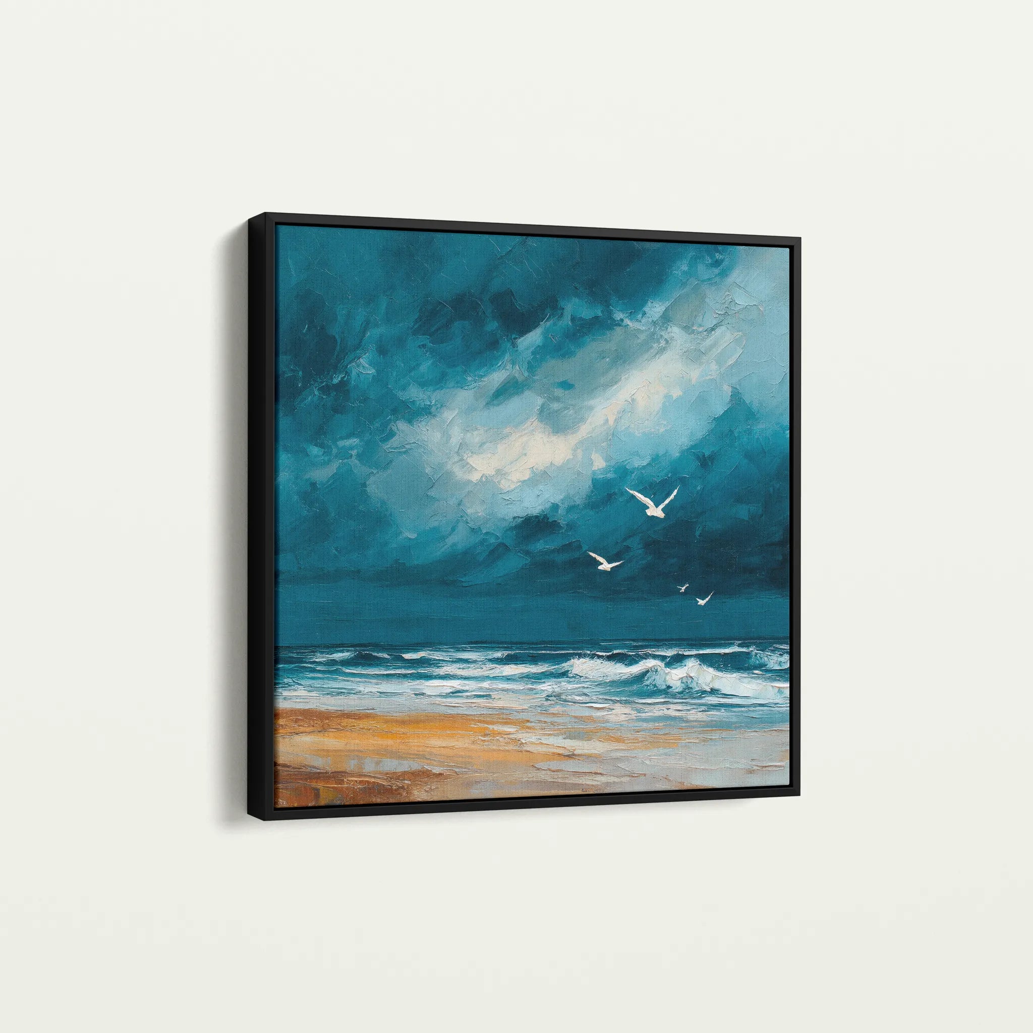 Abstract 837 Canvas Art 16" x 16" / 40 x 40 cm / Black