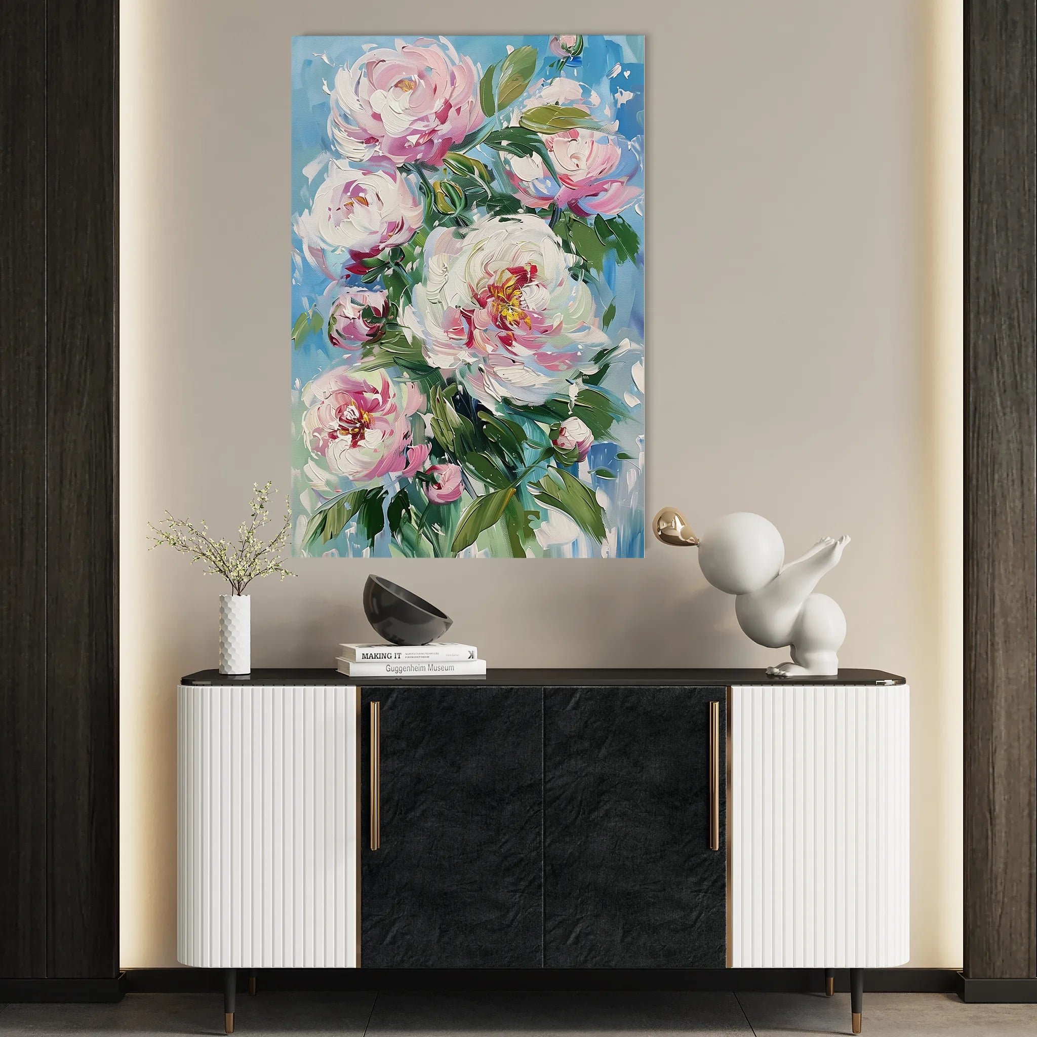 Floral 837 Canvas Art 18" x 24" / 45 x 60 cm / Black