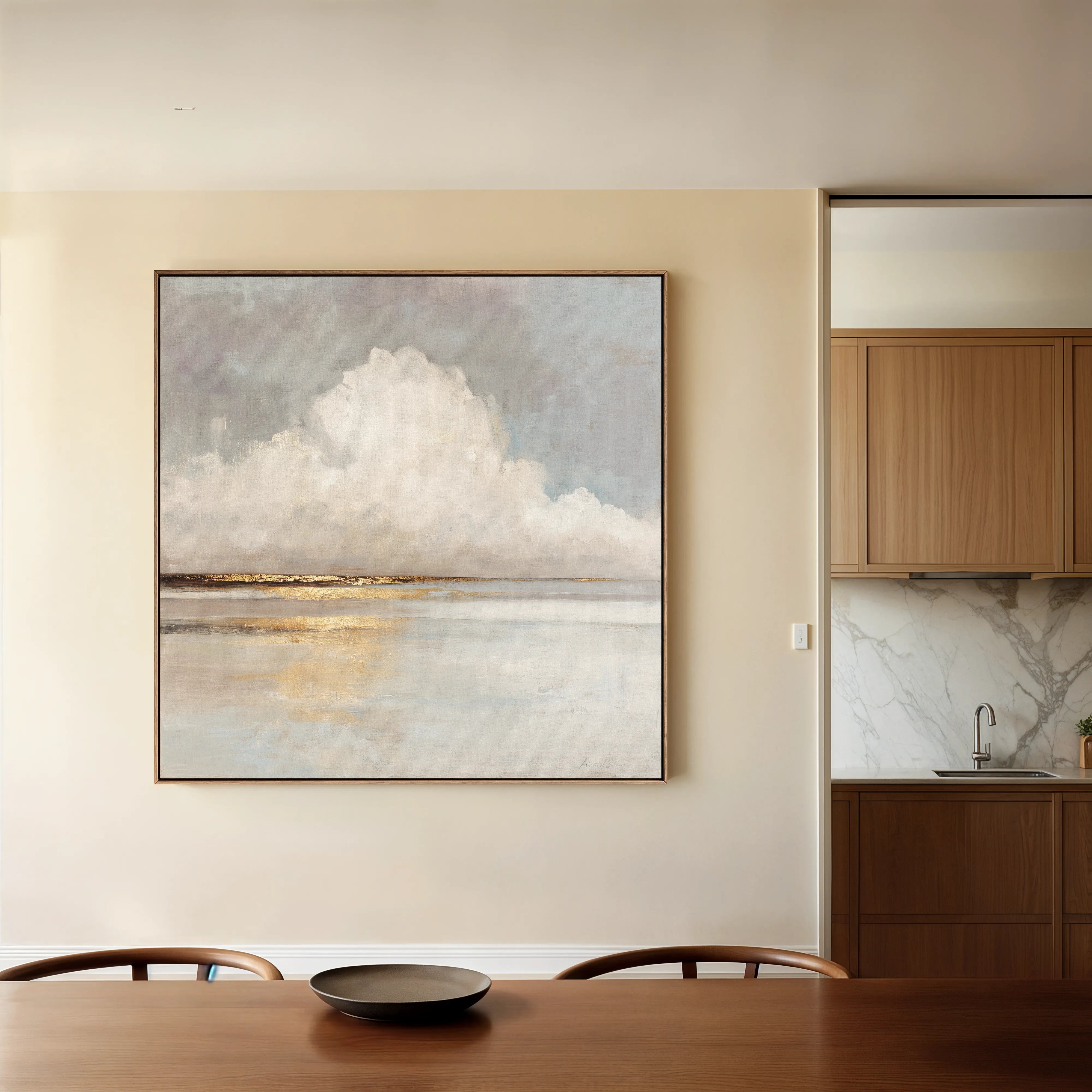 Abstract 838 Canvas Art 16" x 16" / 40 x 40 cm / Black