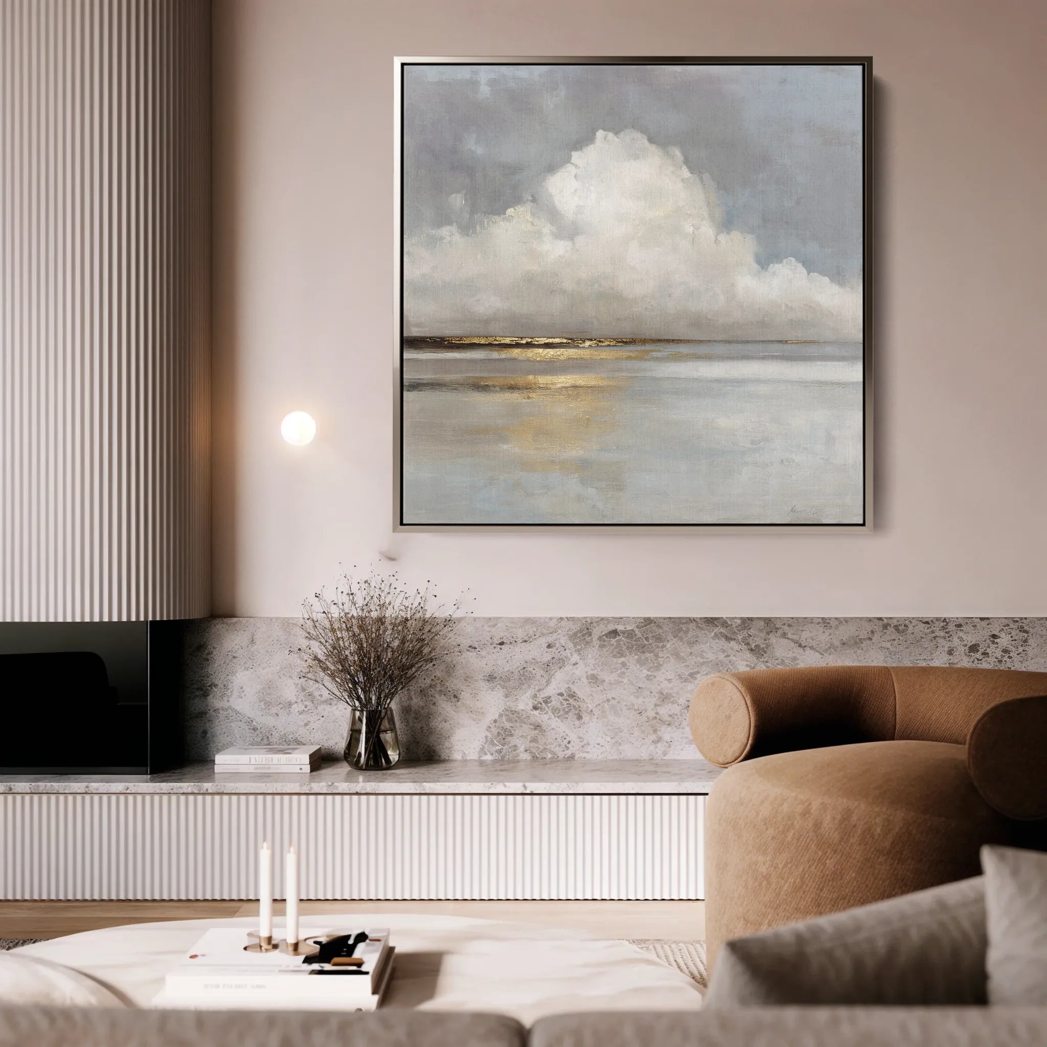 Abstract 838 Canvas Art 16" x 16" / 40 x 40 cm / Black