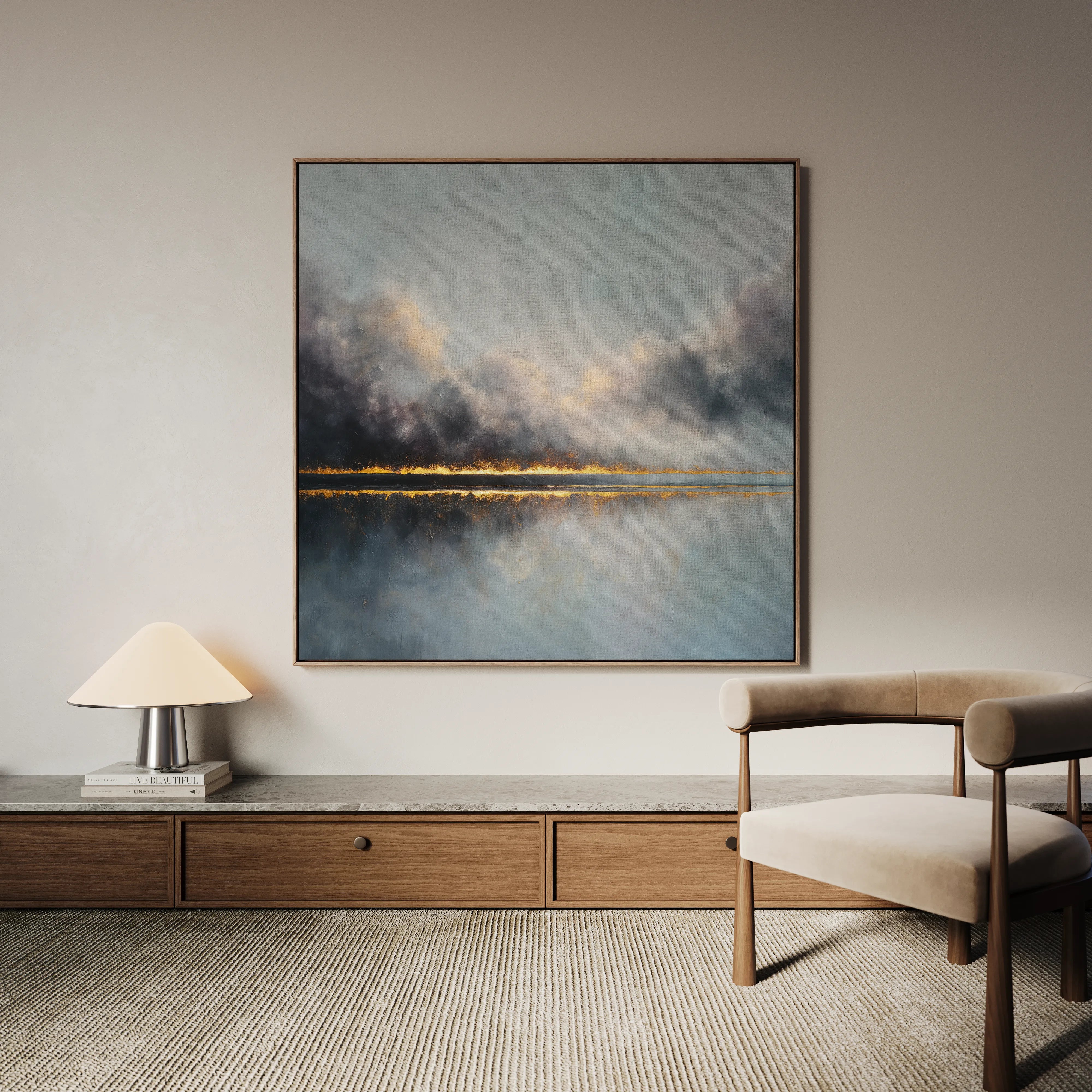 Abstract 839 Canvas Art 16" x 16" / 40 x 40 cm / Black
