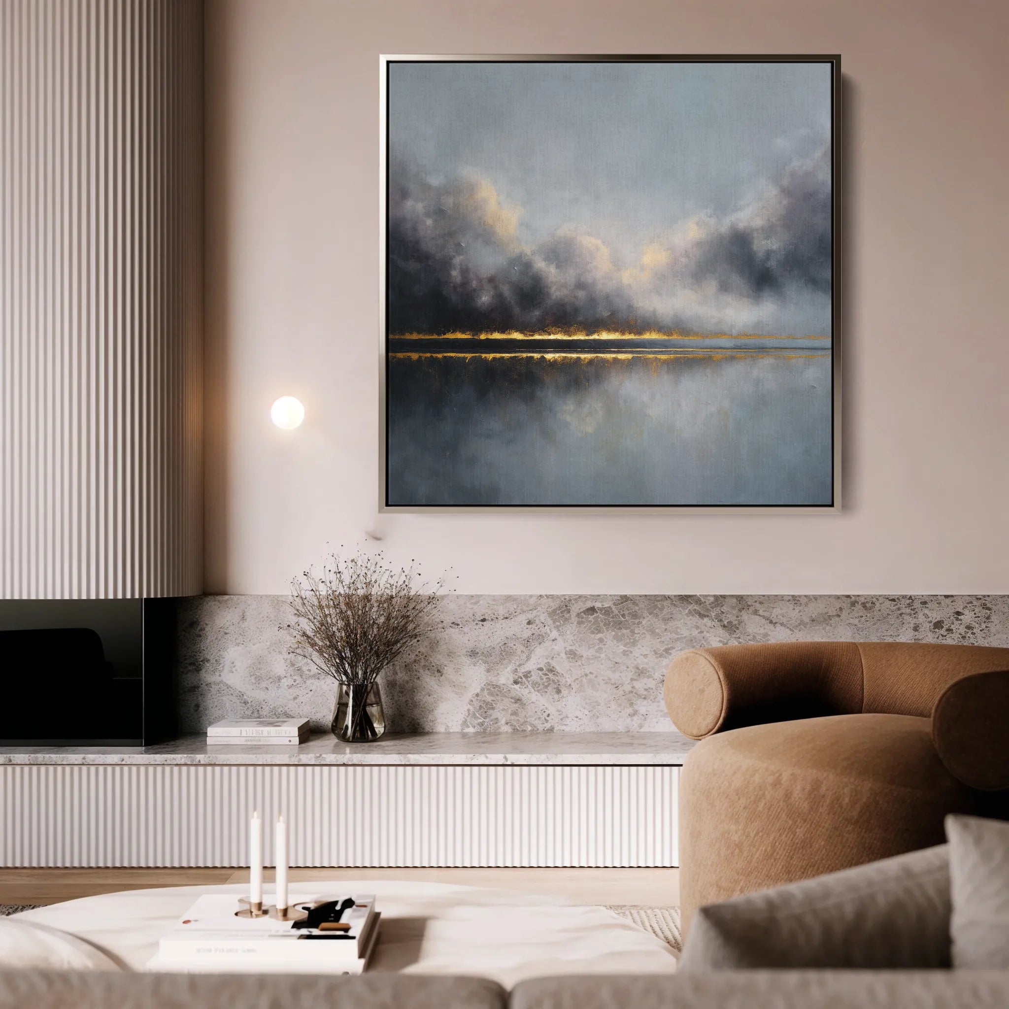 Abstract 839 Canvas Art 16" x 16" / 40 x 40 cm / Black
