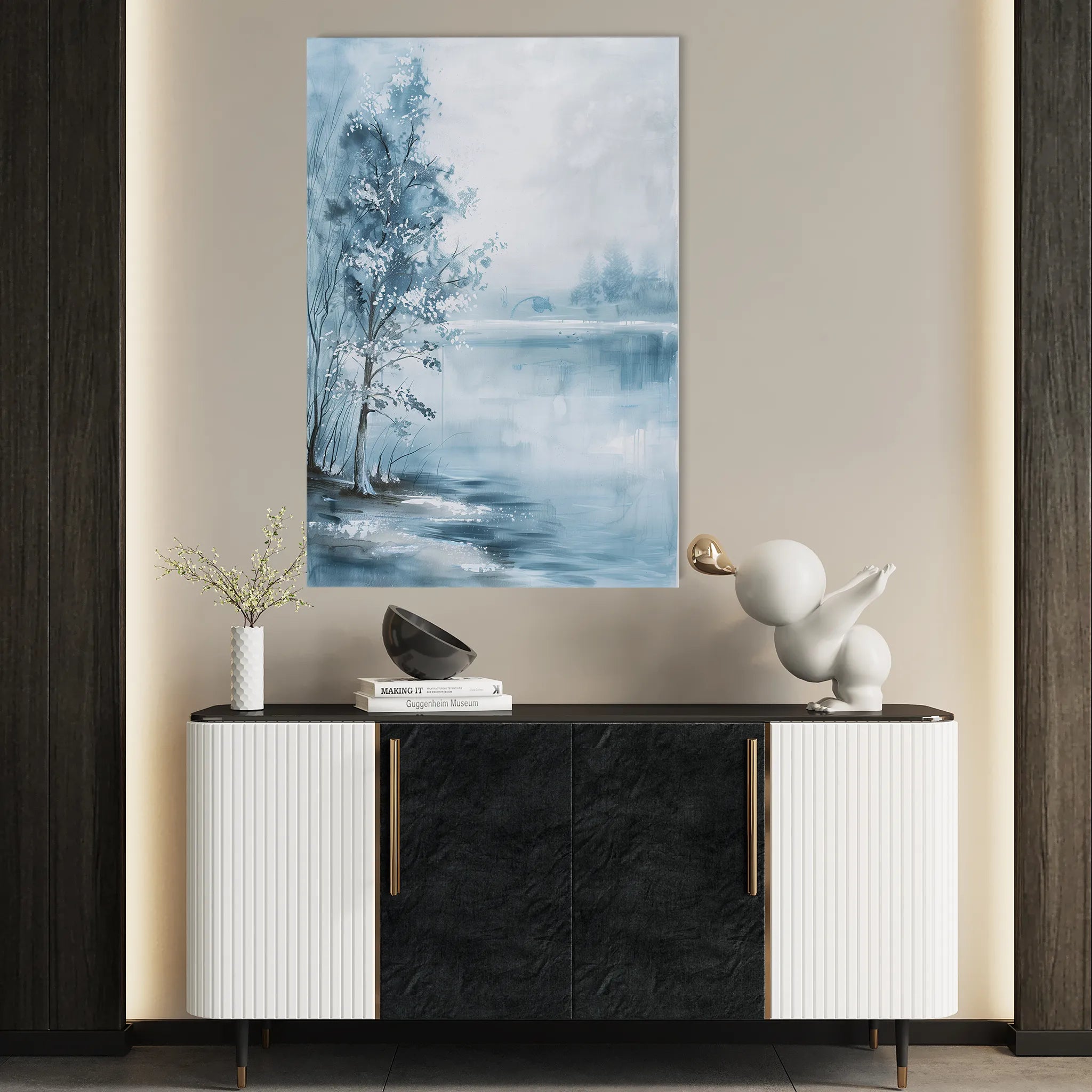 Floral 839 Canvas Art 18" x 24" / 45 x 60 cm / Black