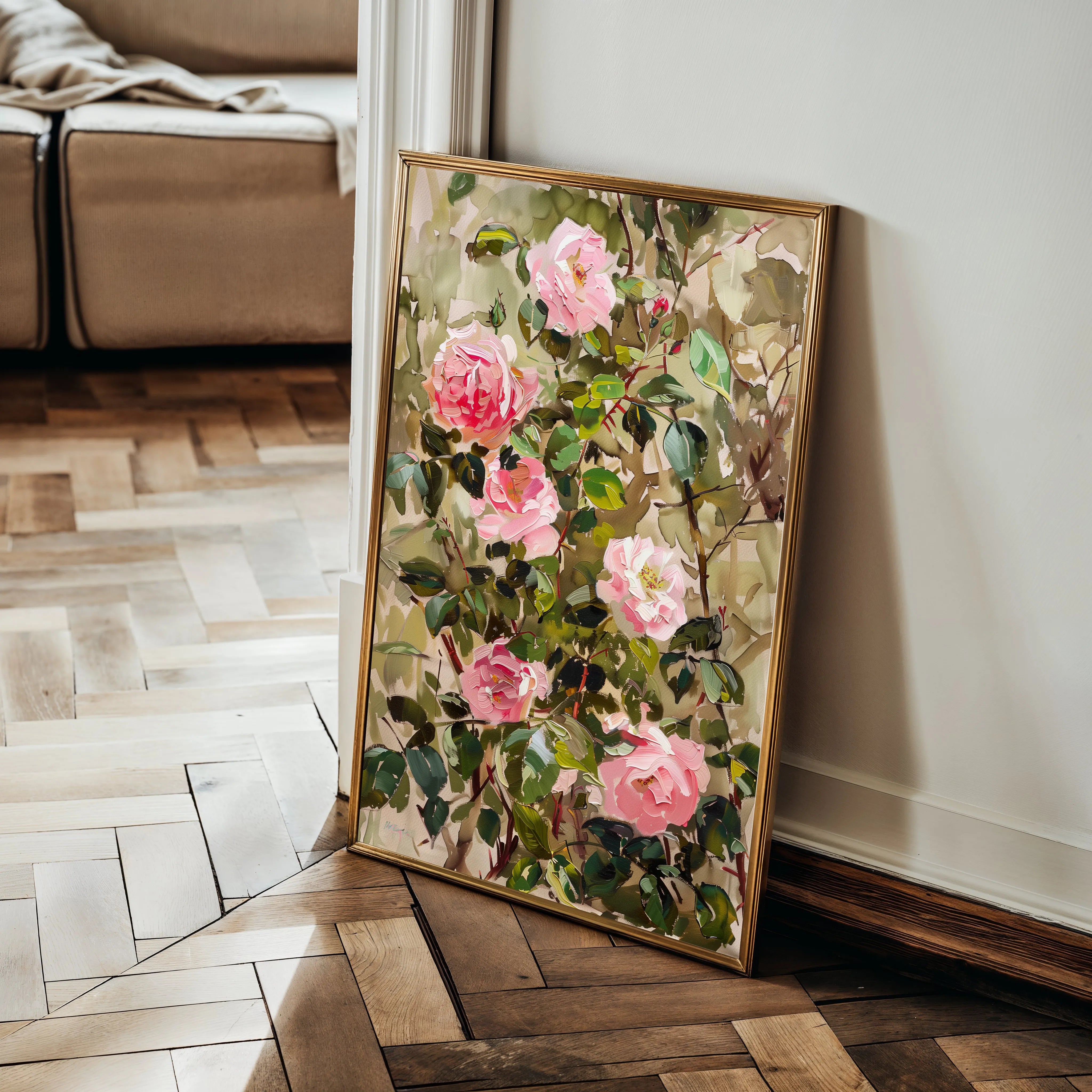 Floral 840 Canvas Art 18" x 24" / 45 x 60 cm / Black